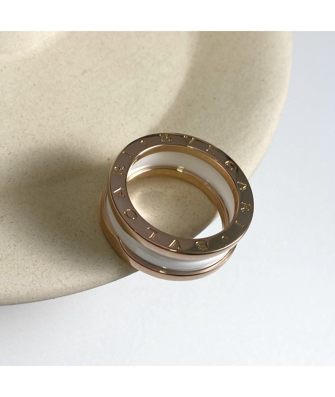 BVLGARI Белое кольцо из розового золота, фото 5