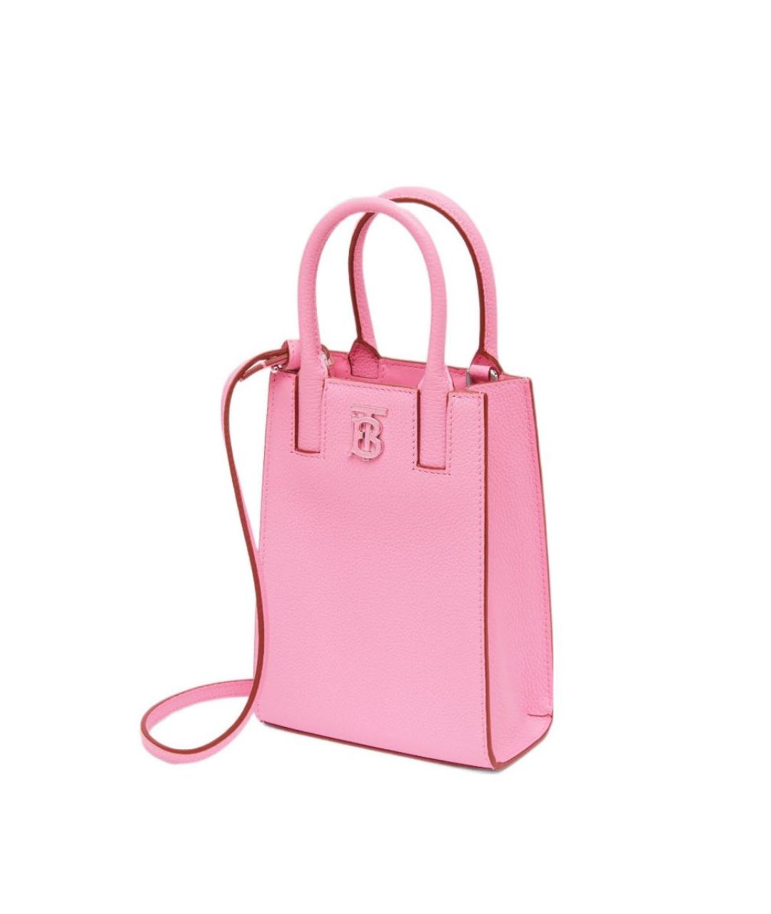 BURBERRY Розовая кожаная сумка через плечо, фото 1