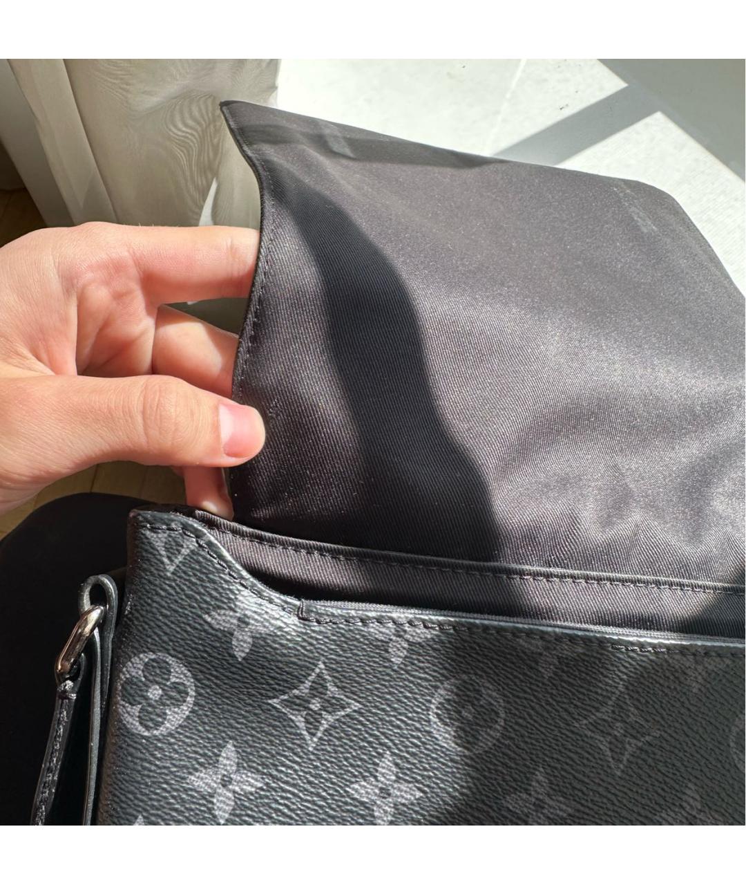 LOUIS VUITTON PRE-OWNED Антрацитовая сумка на плечо, фото 8