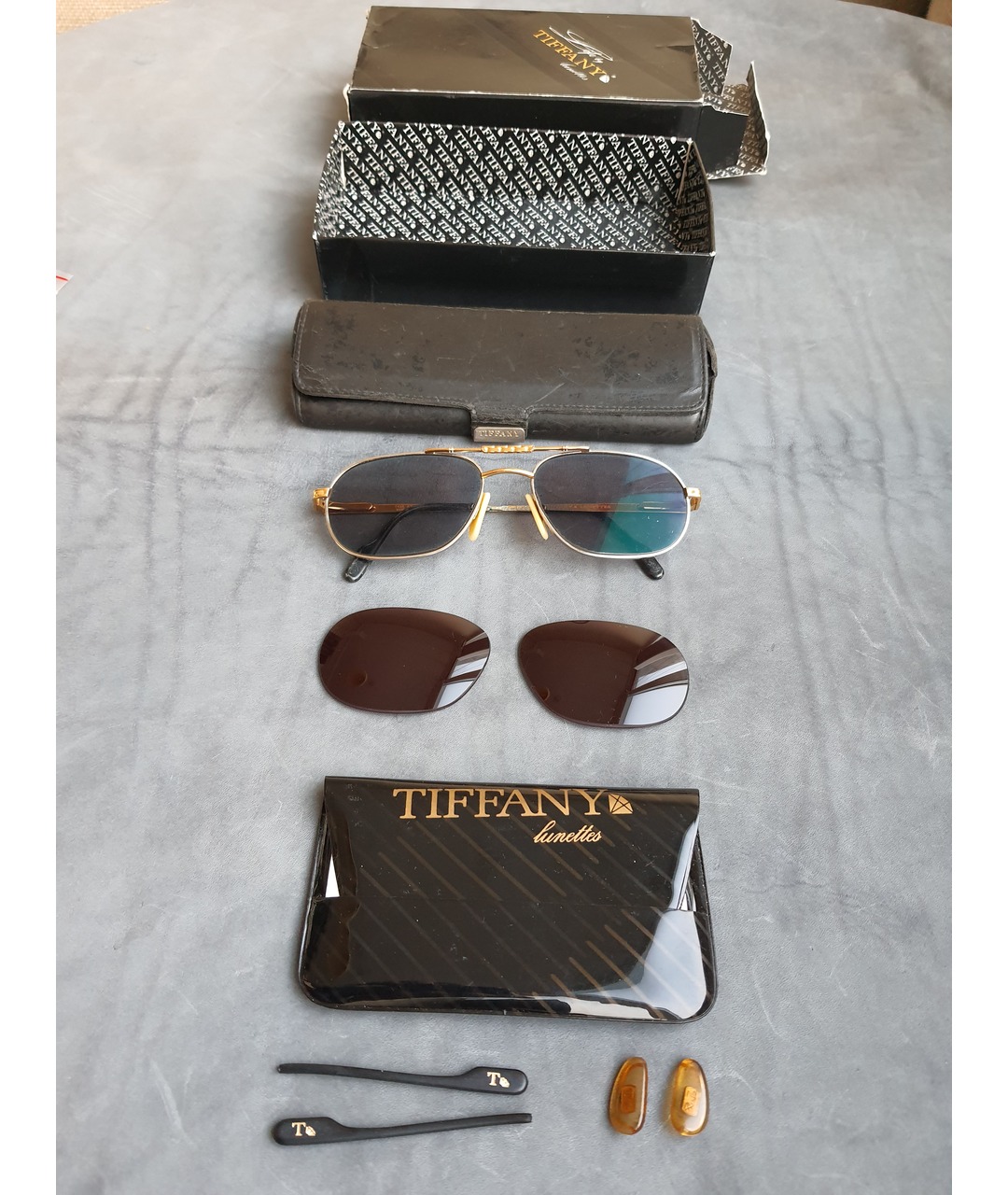 TIFFANY&CO Золотые металлические солнцезащитные очки, фото 4