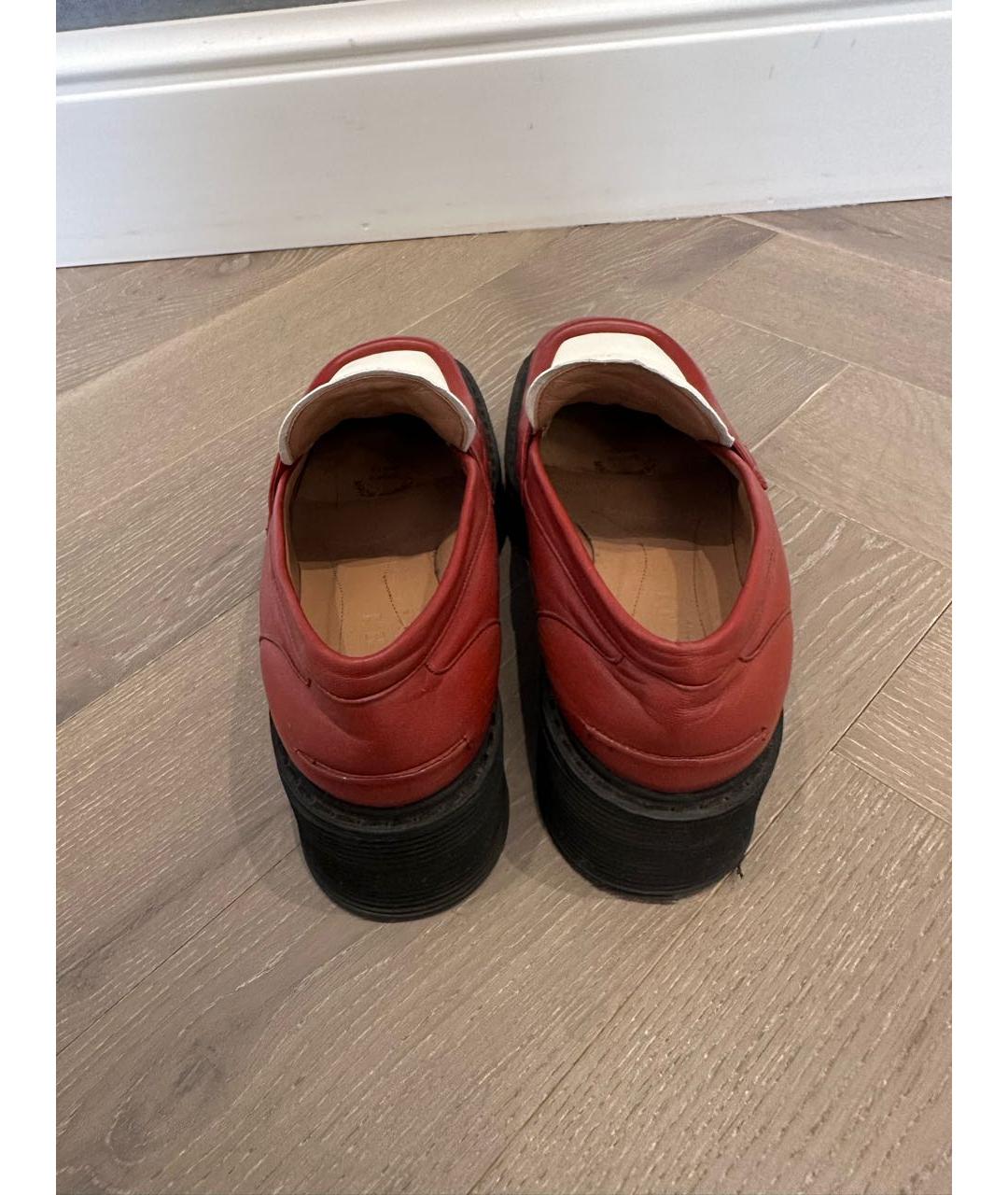 MARNI Бордовые кожаные туфли, фото 4