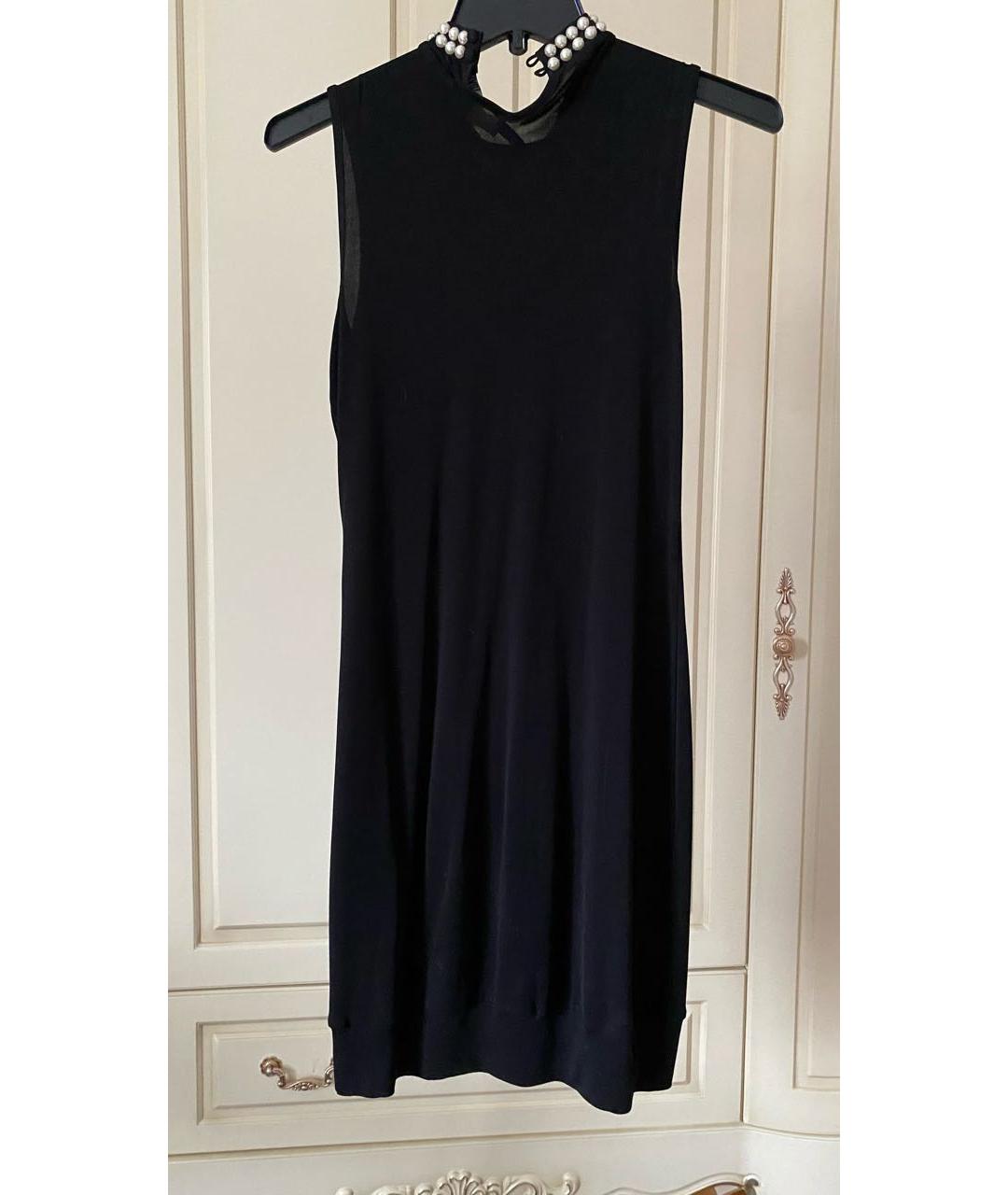 LOVE MOSCHINO Черное шелковое коктейльное платье, фото 4