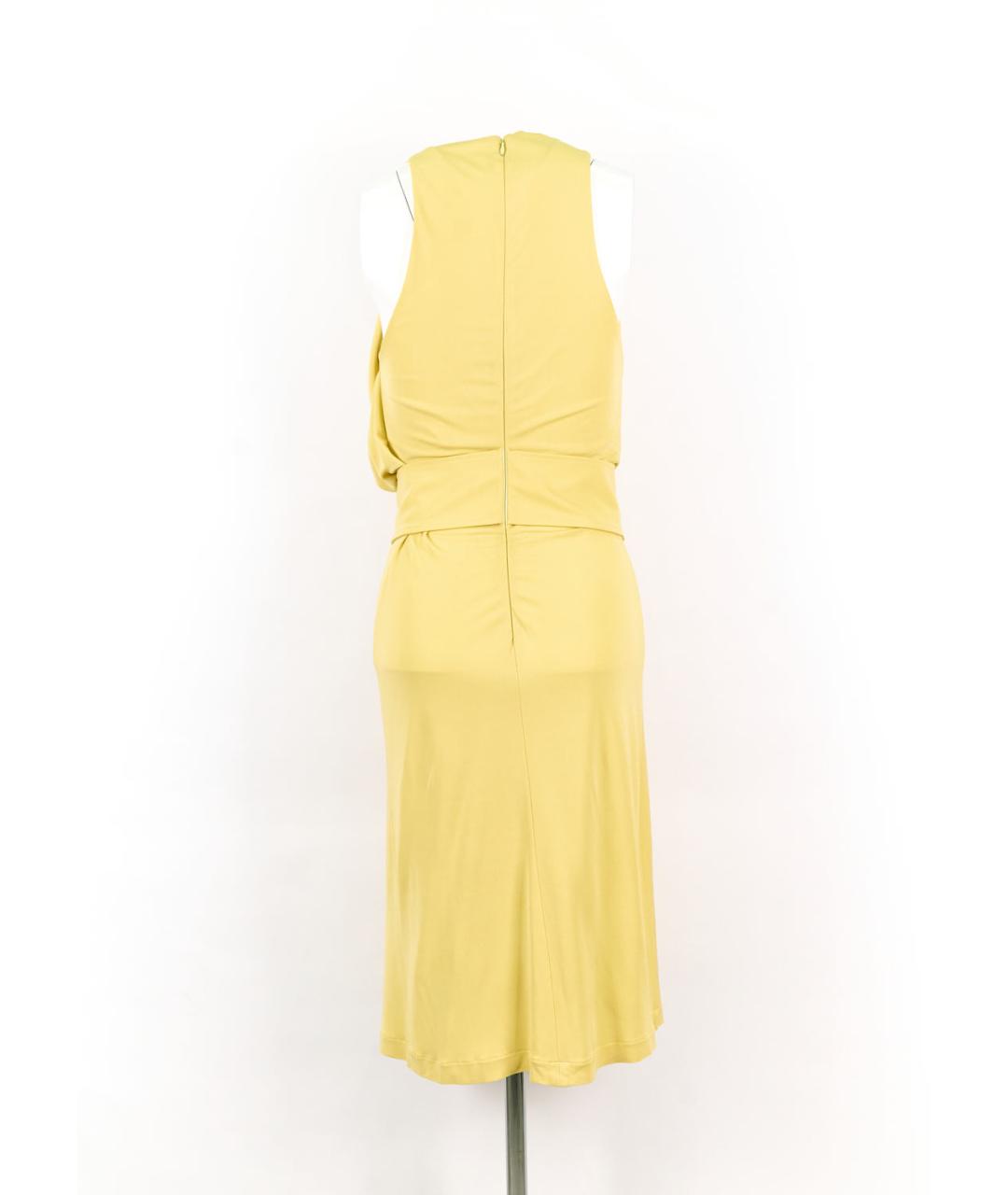 BALENCIAGA Желтое вискозное коктейльное платье, фото 2