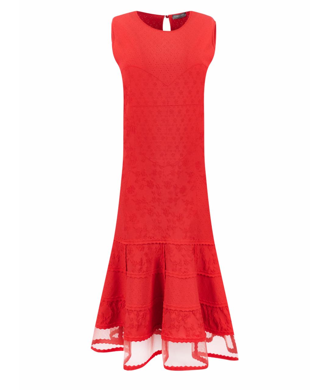 ALEXANDER MCQUEEN Красное вискозное коктейльное платье, фото 1