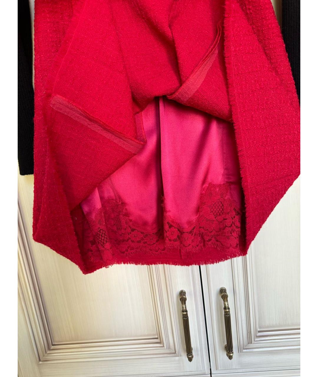 DOLCE&GABBANA Красное шерстяное повседневное платье, фото 5