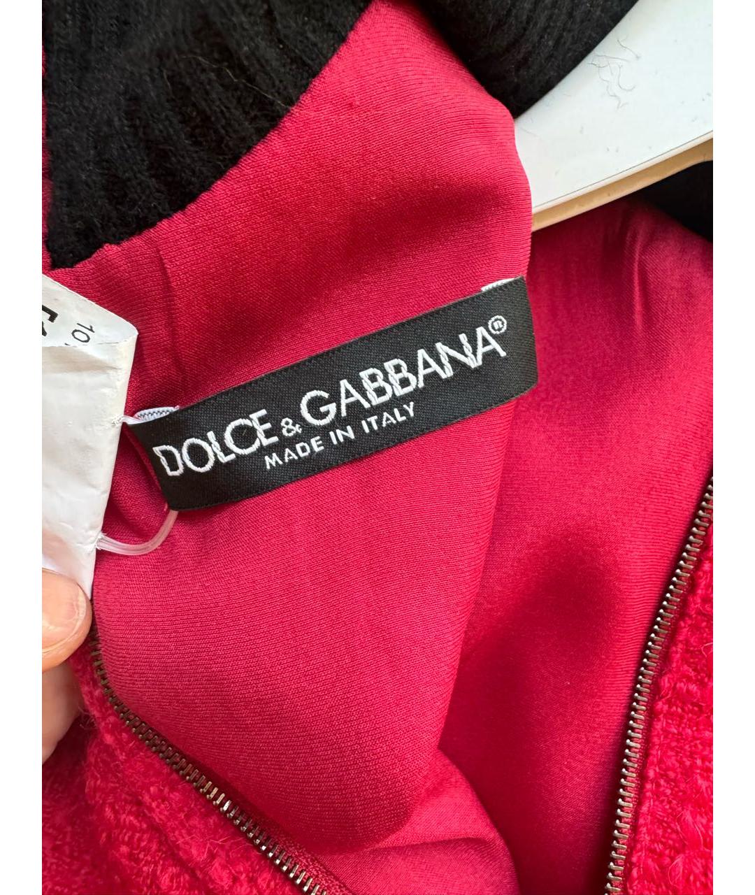 DOLCE&GABBANA Красное шерстяное повседневное платье, фото 3