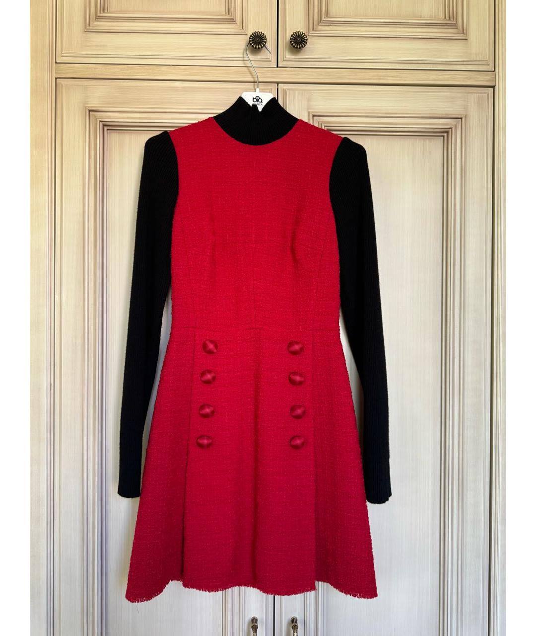 DOLCE&GABBANA Красное шерстяное повседневное платье, фото 6