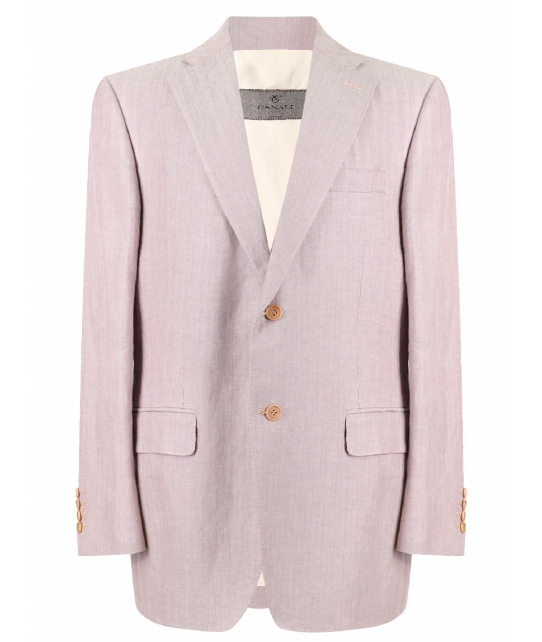CANALI Розовый льняной пиджак, фото 1
