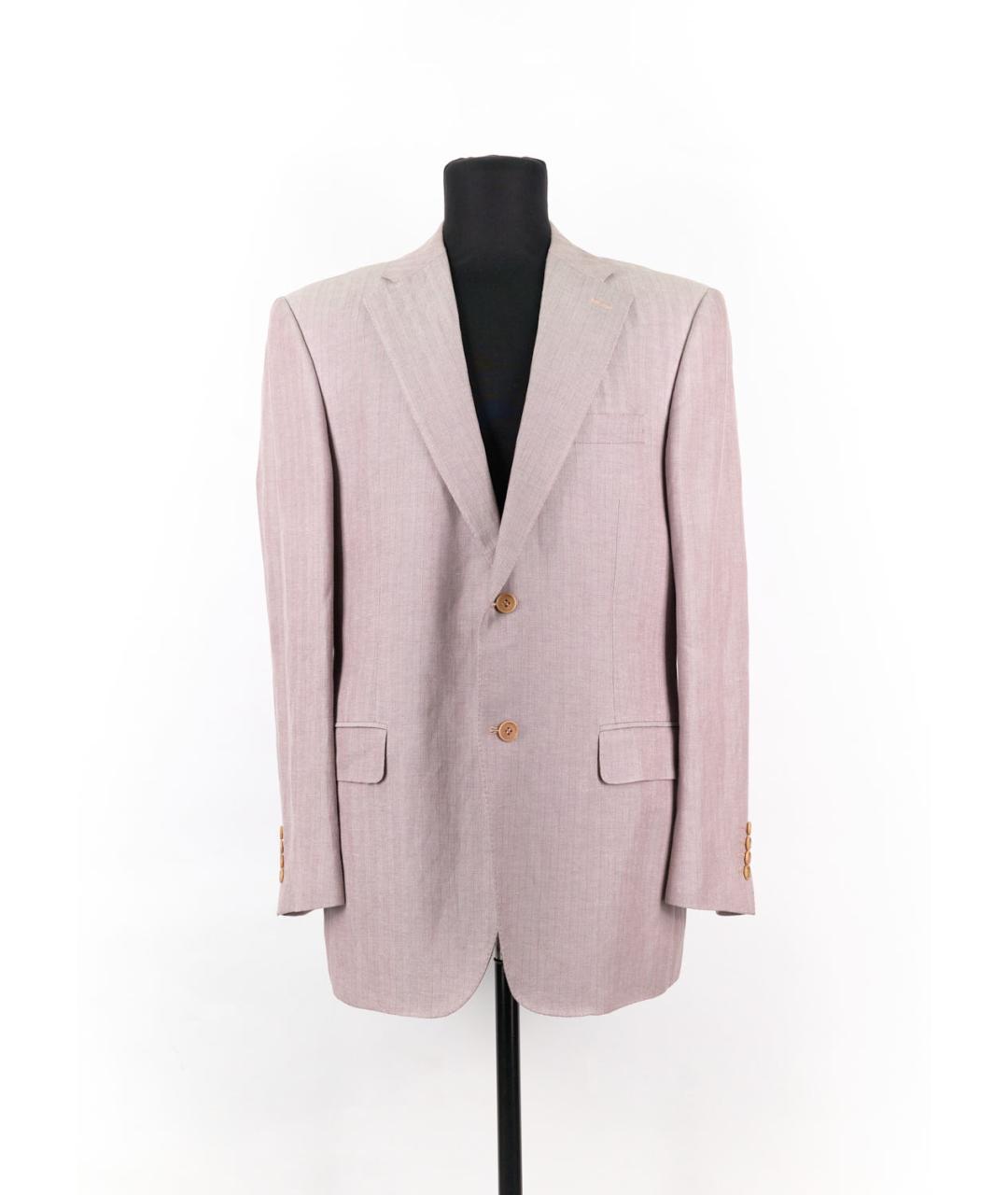 CANALI Розовый льняной пиджак, фото 5