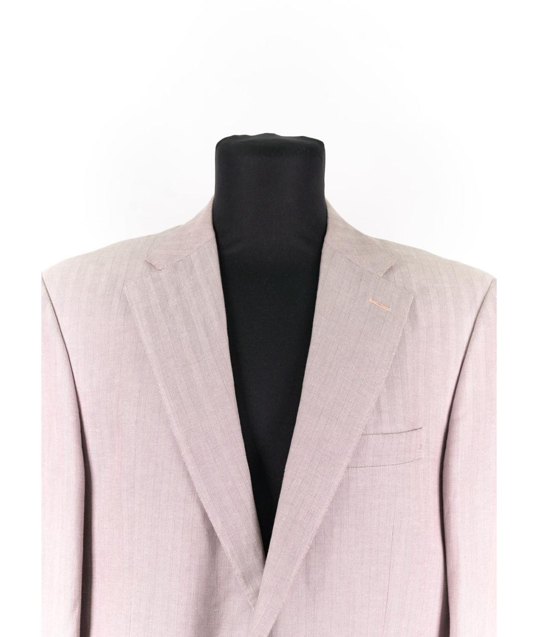 CANALI Розовый льняной пиджак, фото 4