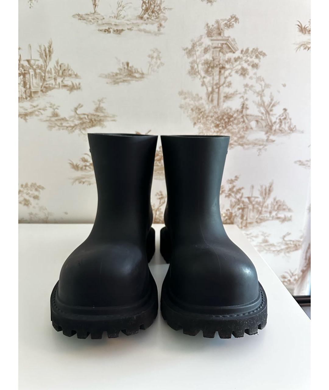 BALENCIAGA Черные резиновые высокие ботинки, фото 2