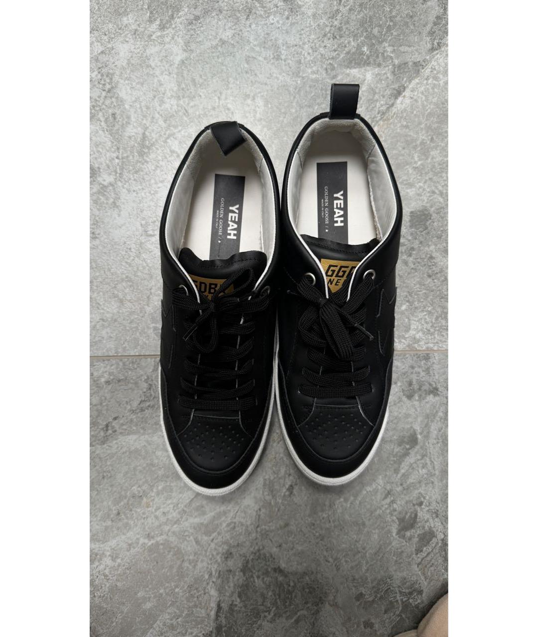 GOLDEN GOOSE DELUXE BRAND Черные кожаные низкие кроссовки / кеды, фото 3