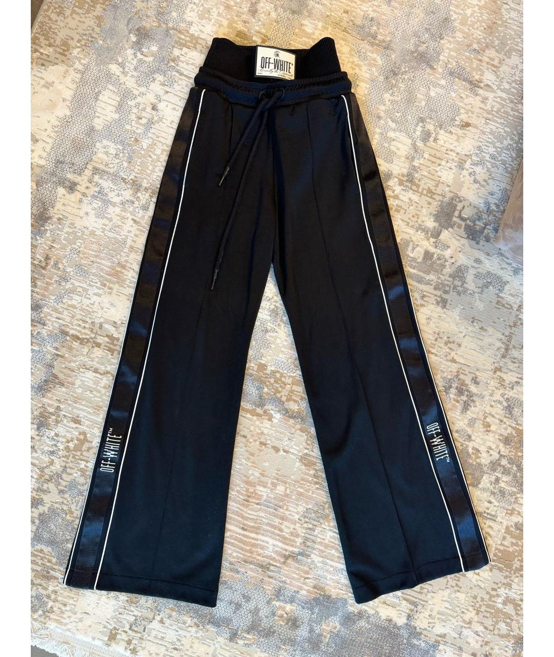 OFF-WHITE Черные полиамидовые брюки широкие, фото 6