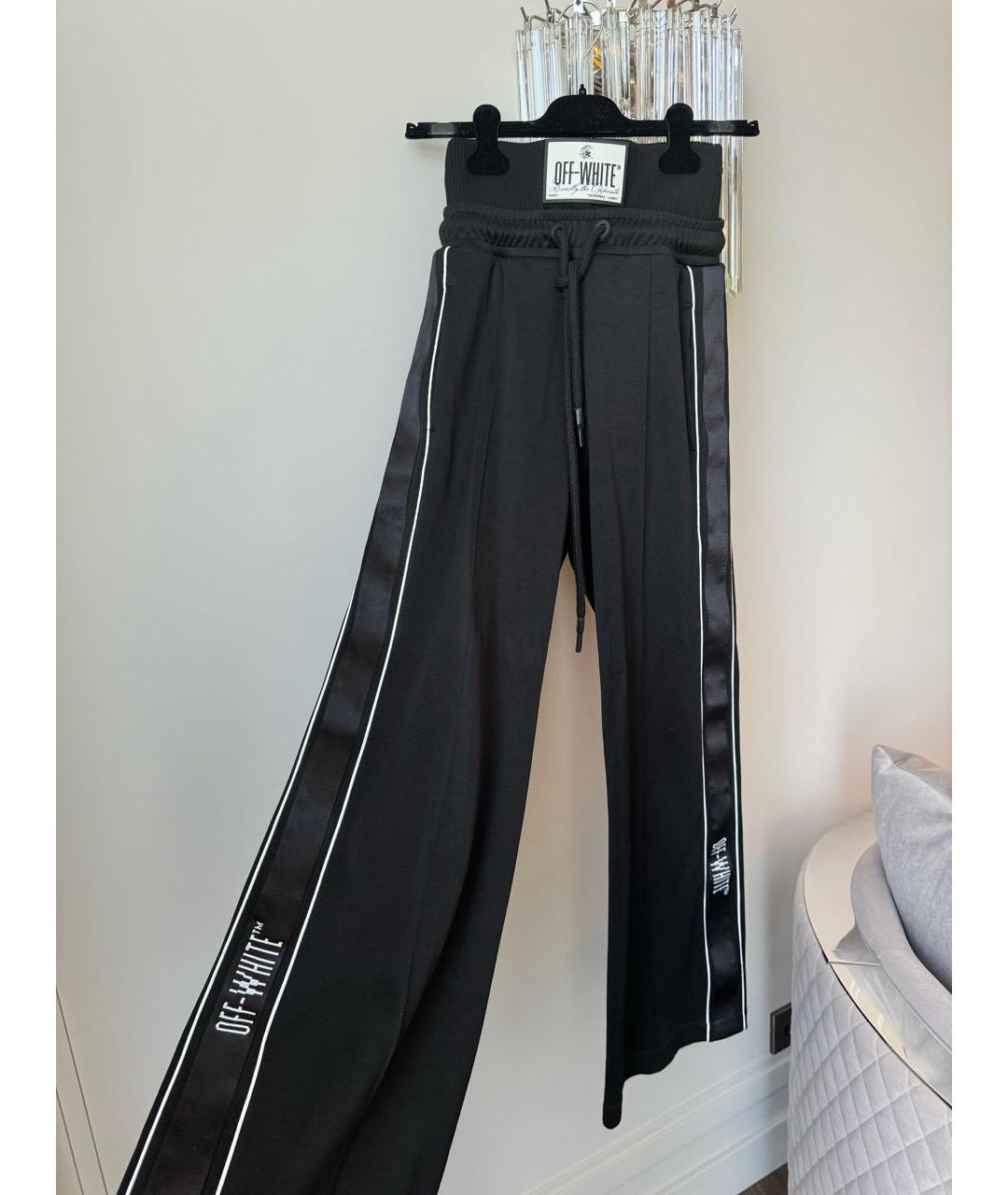 OFF-WHITE Черные полиамидовые брюки широкие, фото 2