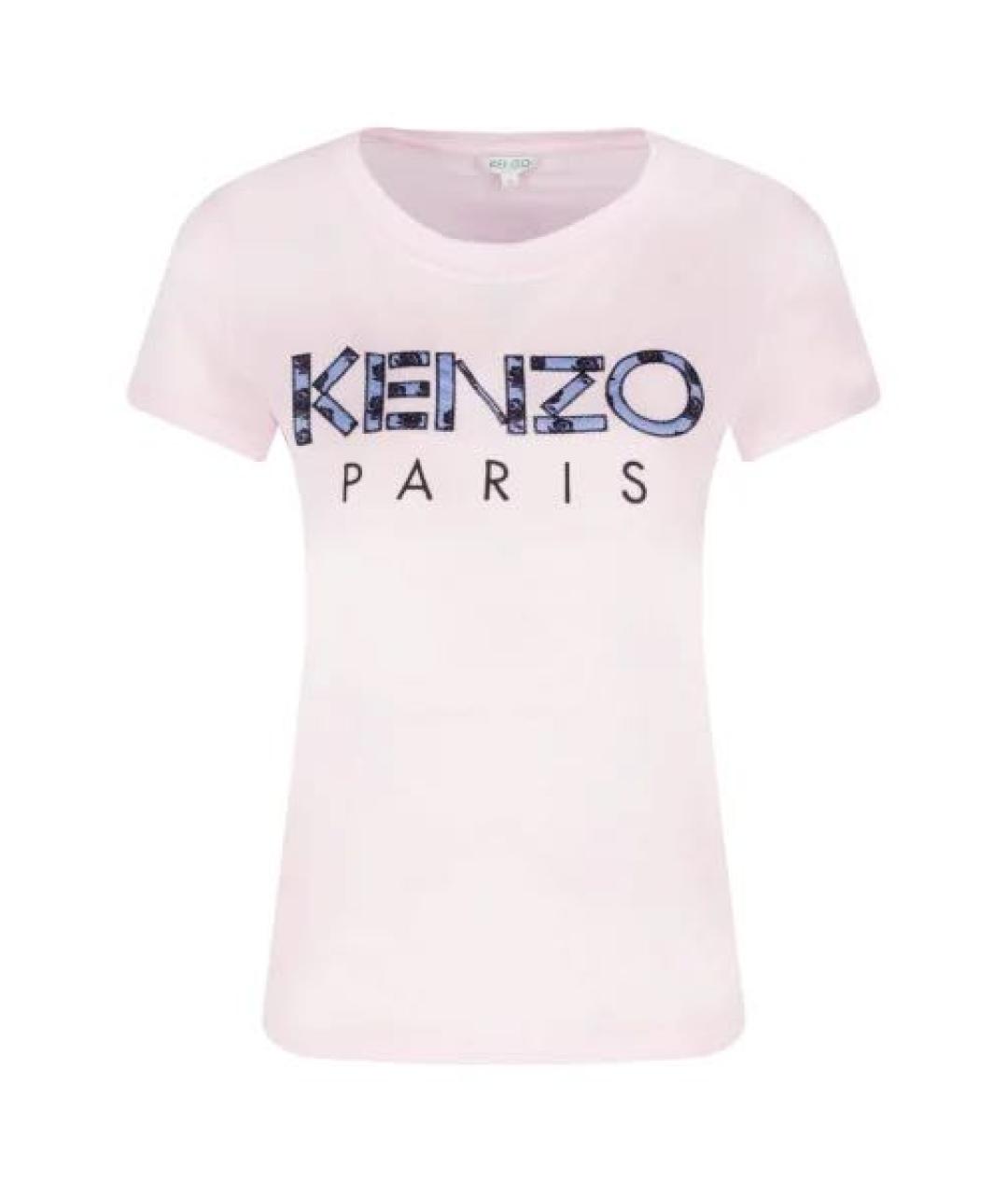 KENZO Розовая хлопковая футболка, фото 1