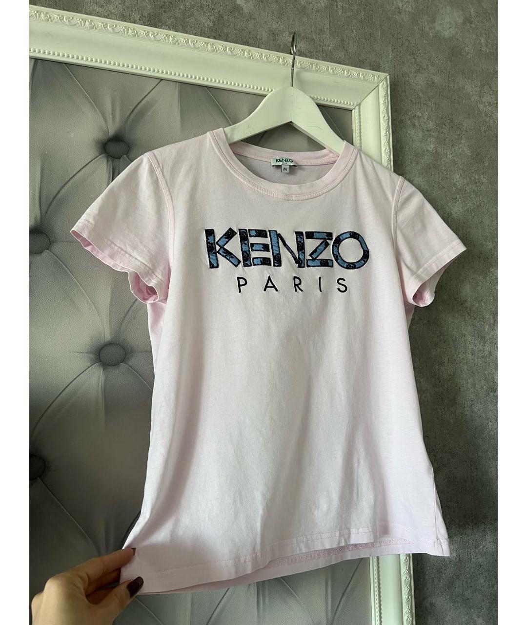 KENZO Розовая хлопковая футболка, фото 6