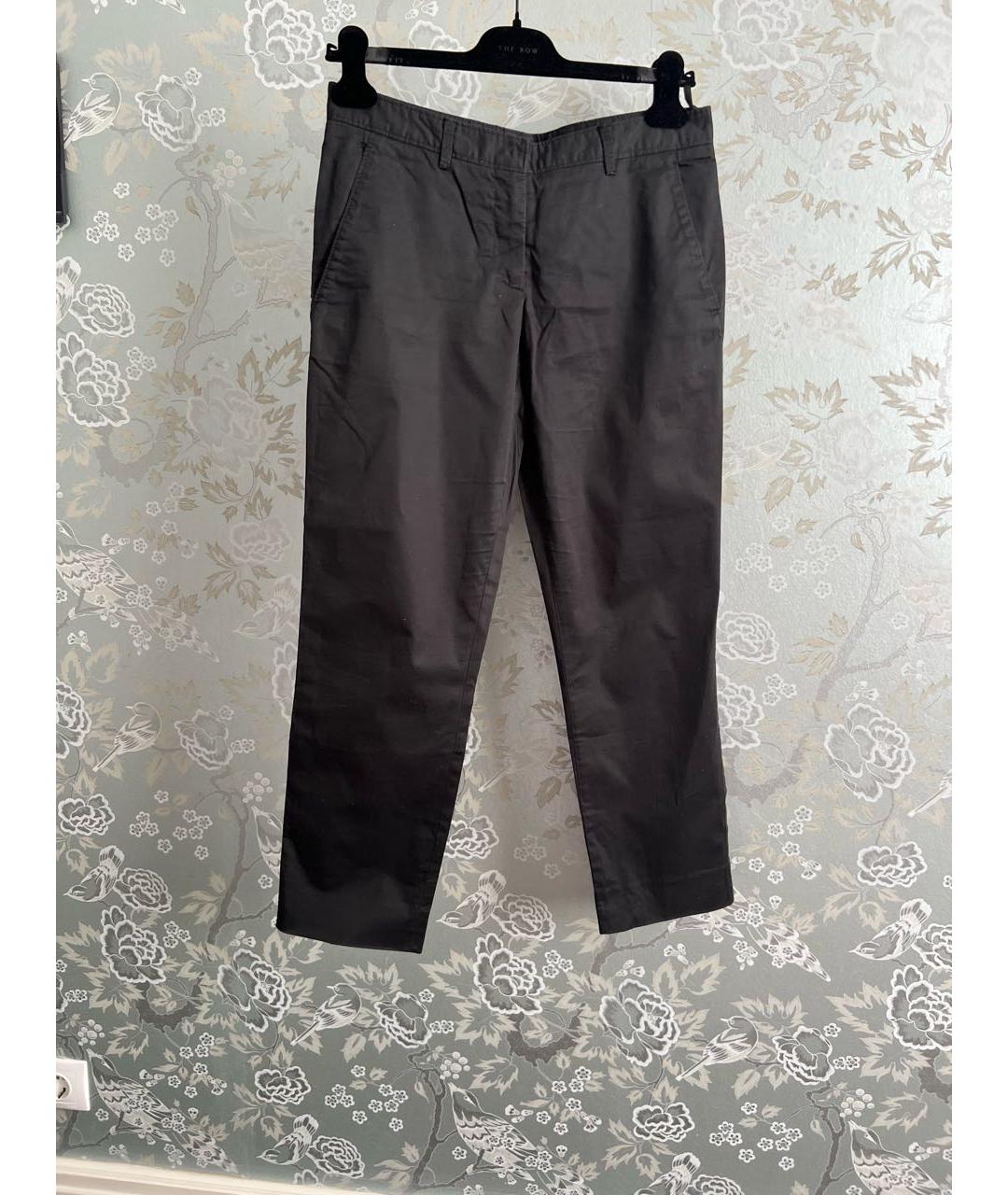 MIU MIU Черные хлопко-эластановые прямые брюки, фото 5