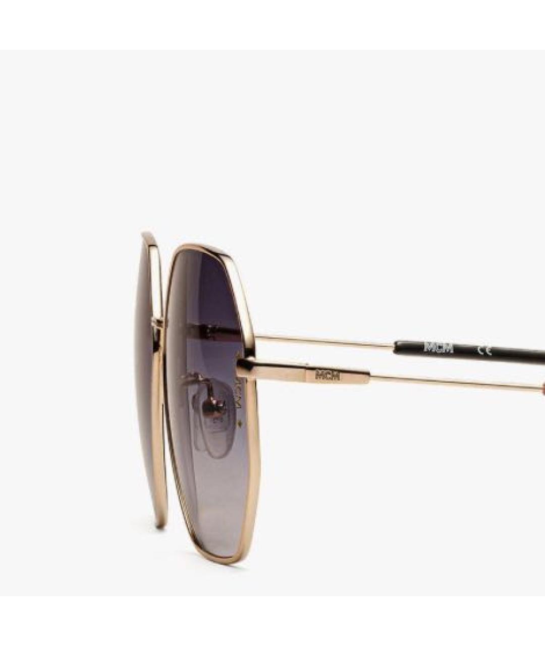 MCM Золотые металлические солнцезащитные очки, фото 3