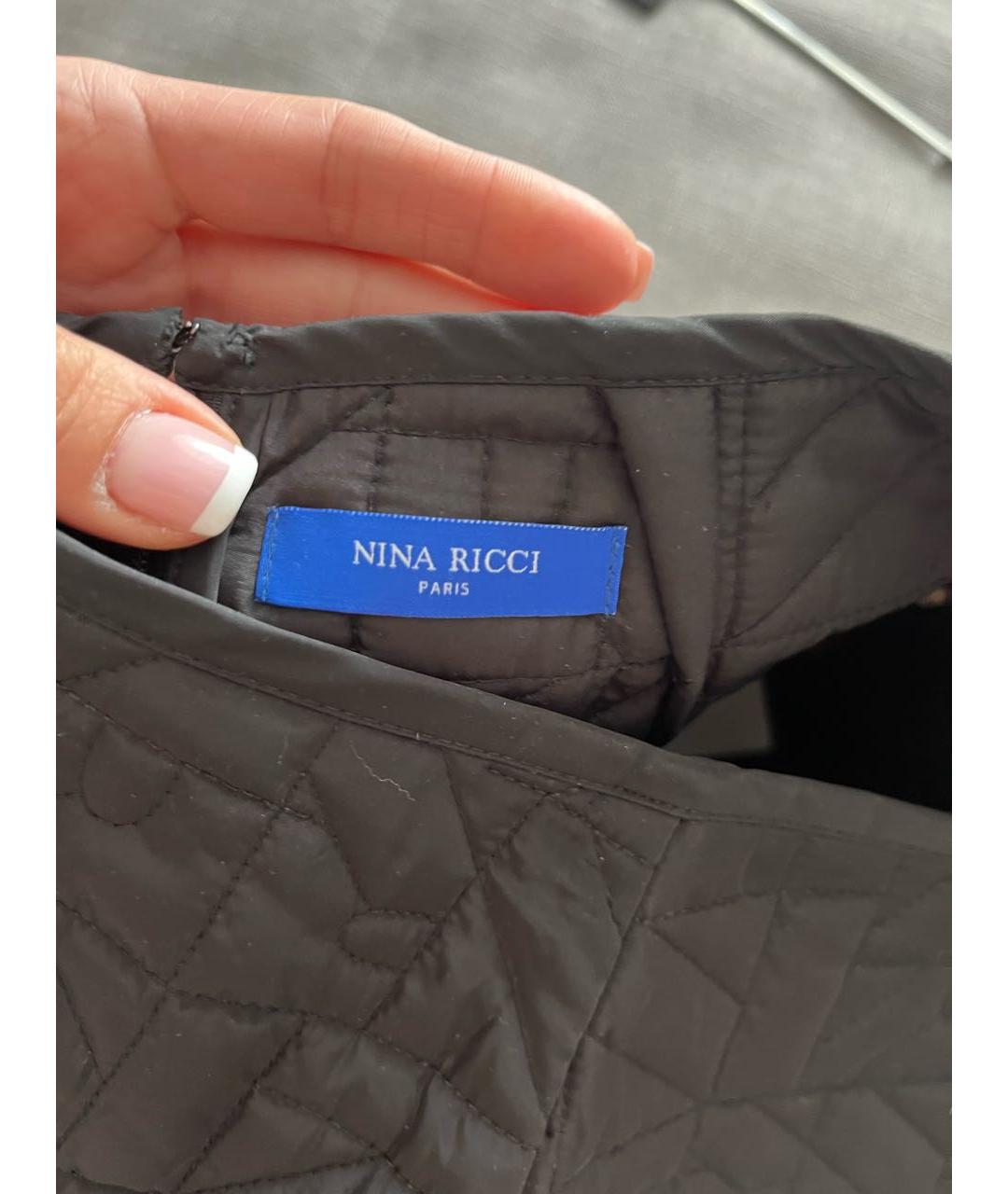 NINA RICCI Черная полиэстеровая юбка мини, фото 3