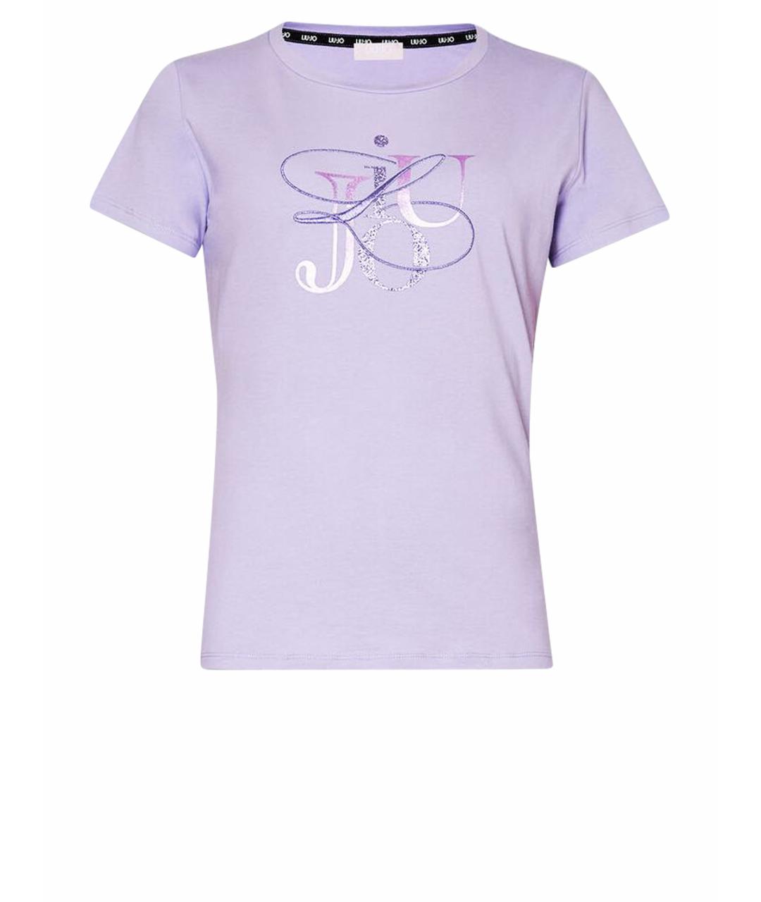 LIU JO Фиолетовая хлопко-эластановая футболка, фото 1