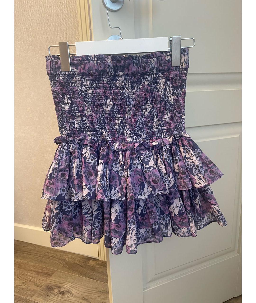 ISABEL MARANT ETOILE Фиолетовая хлопковая юбка мини, фото 2
