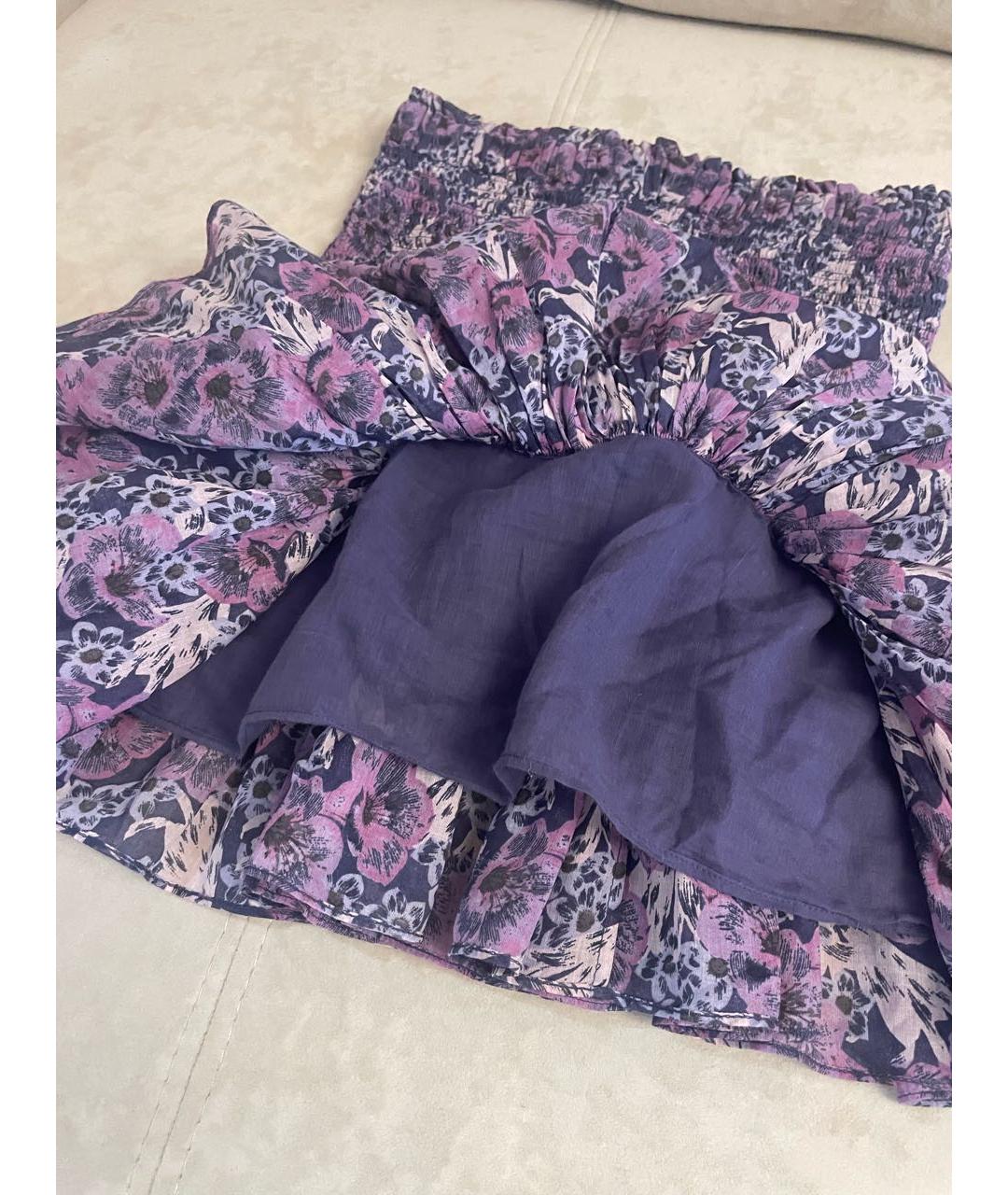 ISABEL MARANT ETOILE Фиолетовая хлопковая юбка мини, фото 4