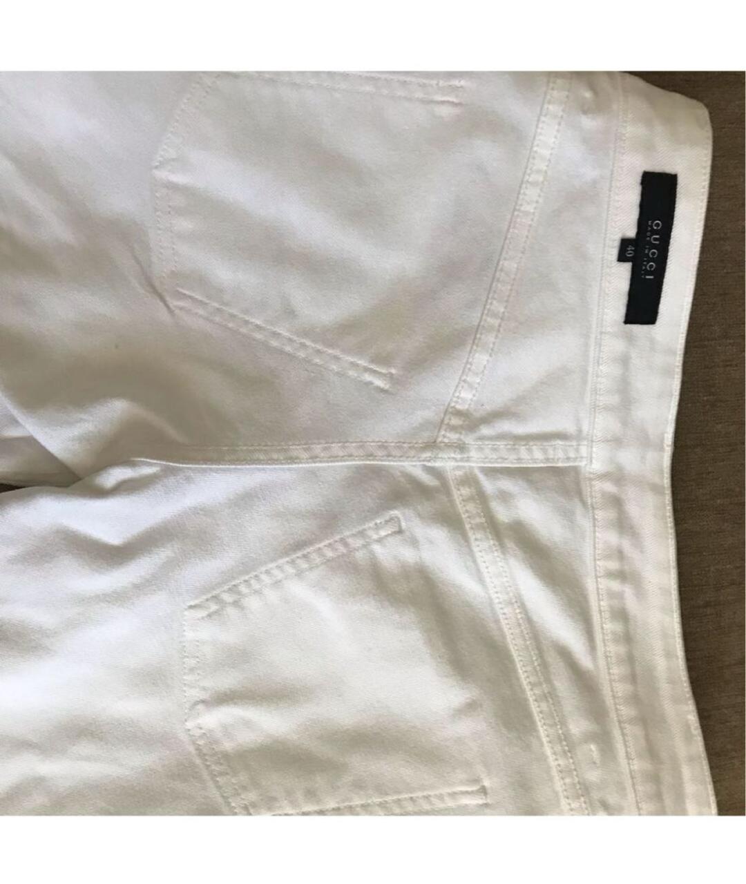 GUCCI Белые хлопковые прямые джинсы, фото 3
