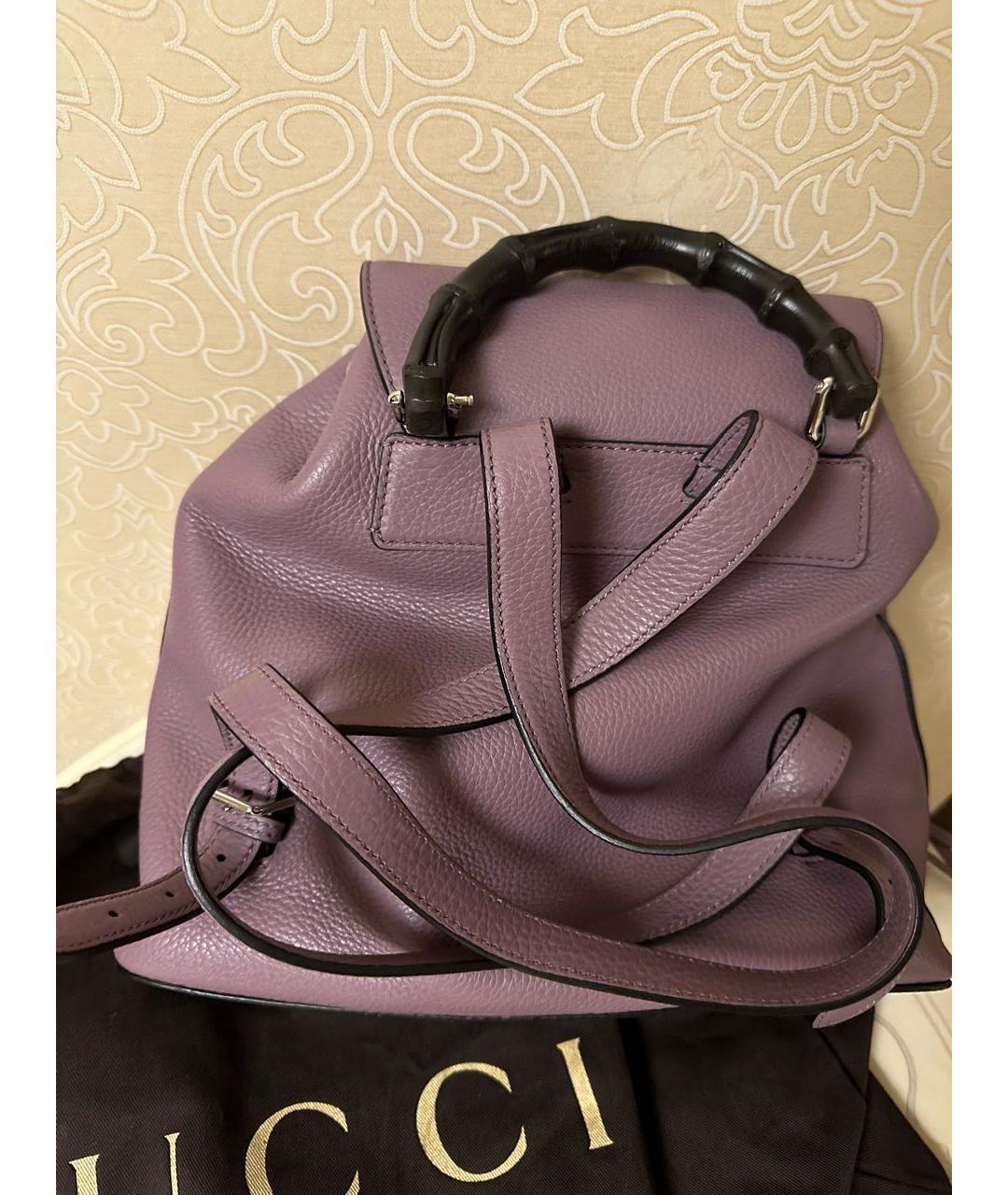 GUCCI Фиолетовый кожаный рюкзак, фото 2