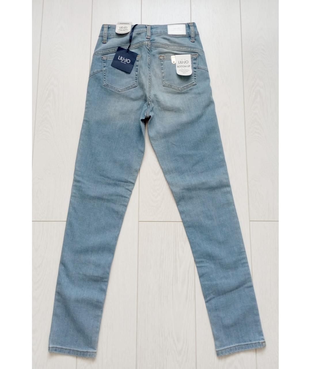 LIU JO Голубые хлопковые джинсы слим, фото 2
