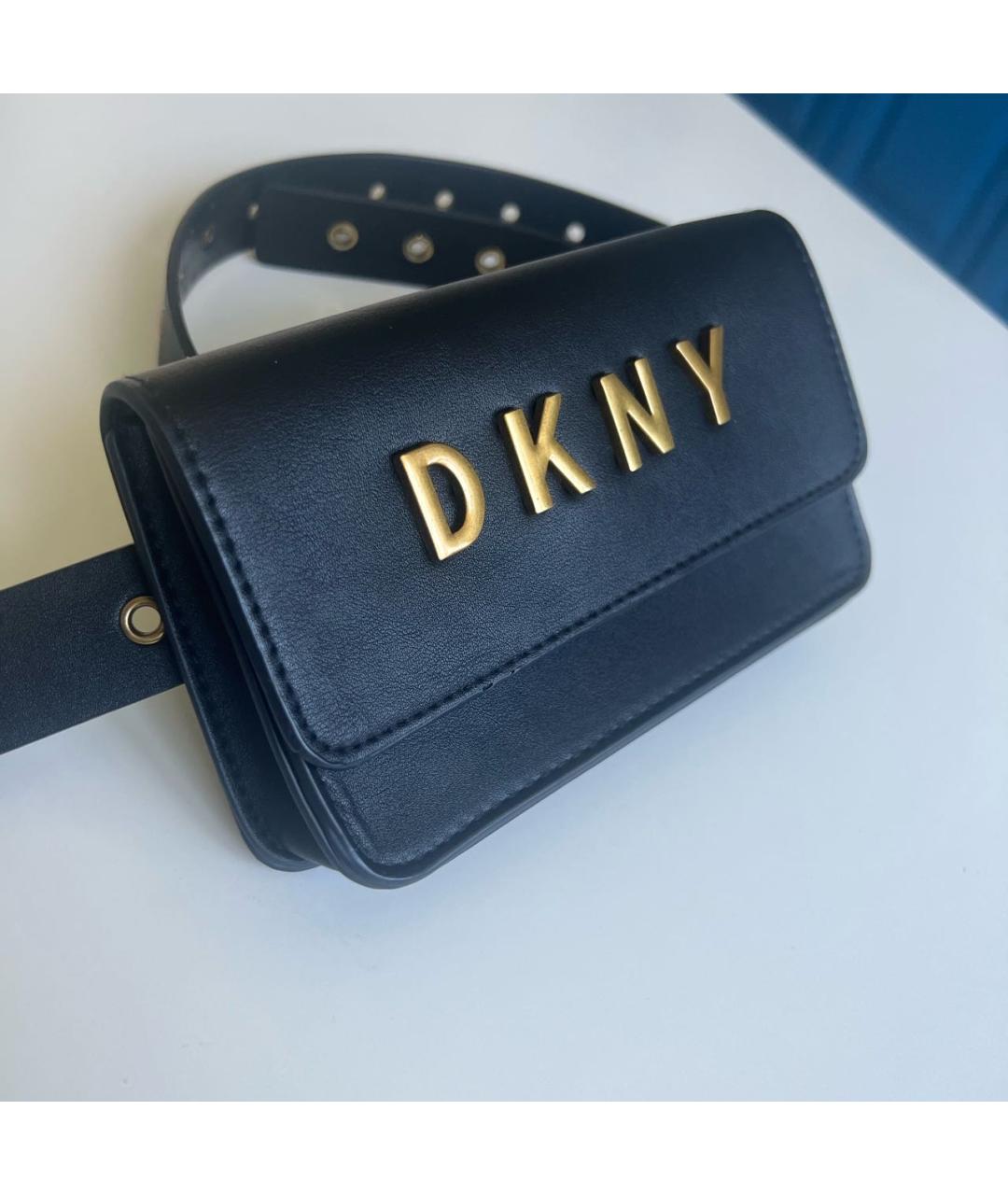 DKNY Черная поясная сумка из искусственной кожи, фото 2