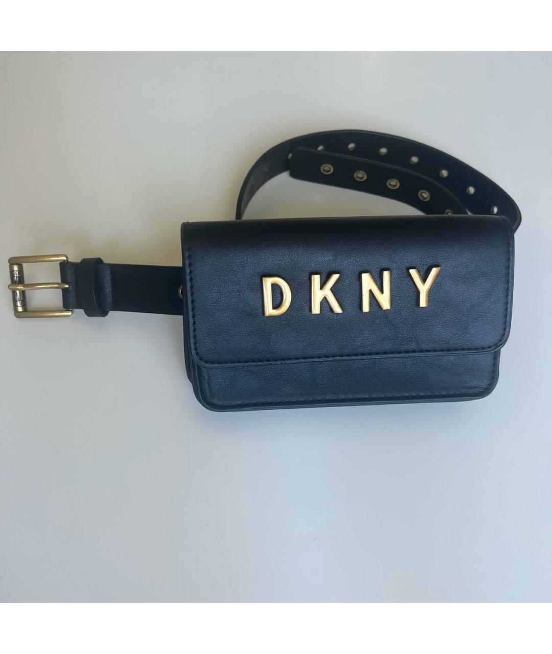 DKNY Черная поясная сумка из искусственной кожи, фото 5