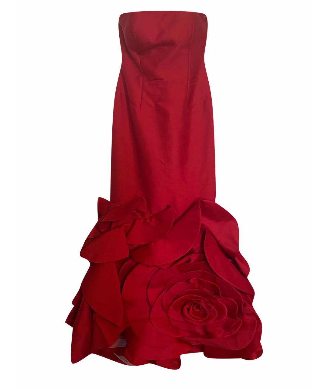 TARIK EDIZ Красное полиэстеровое вечернее платье, фото 1