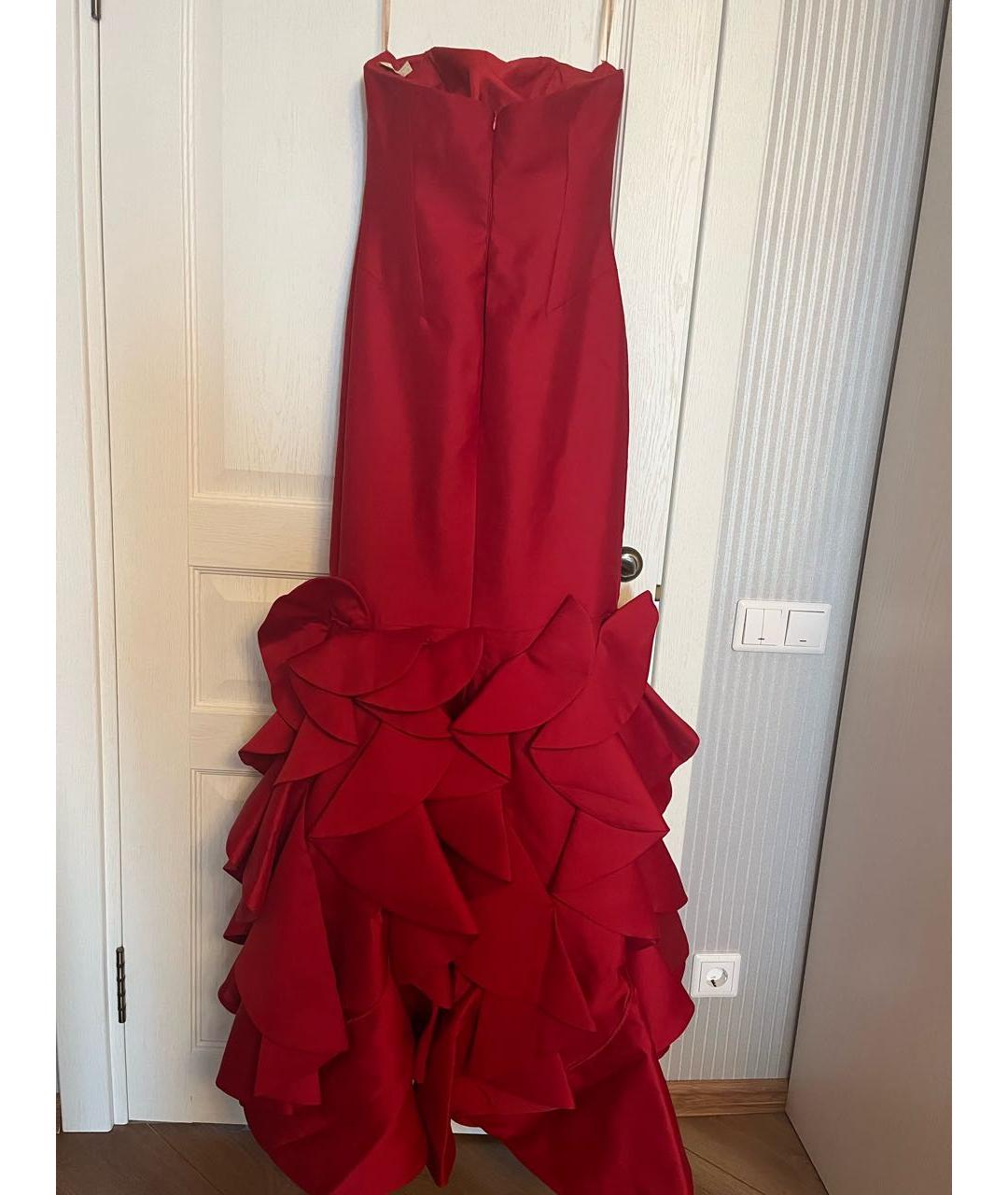 TARIK EDIZ Красное полиэстеровое вечернее платье, фото 2