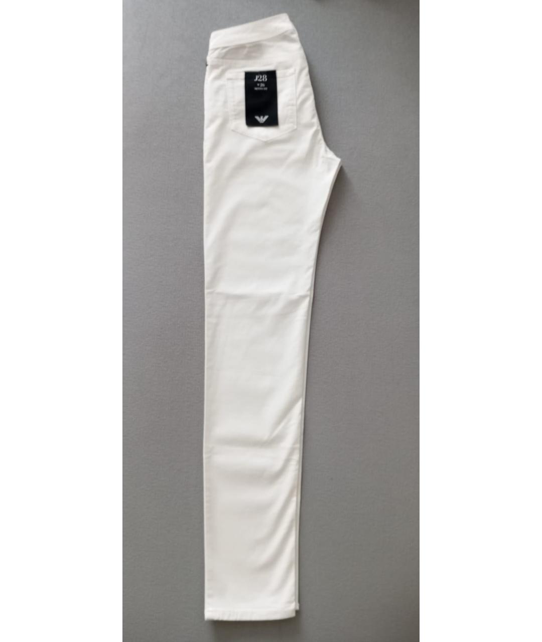 EMPORIO ARMANI Белые хлопковые джинсы слим, фото 2