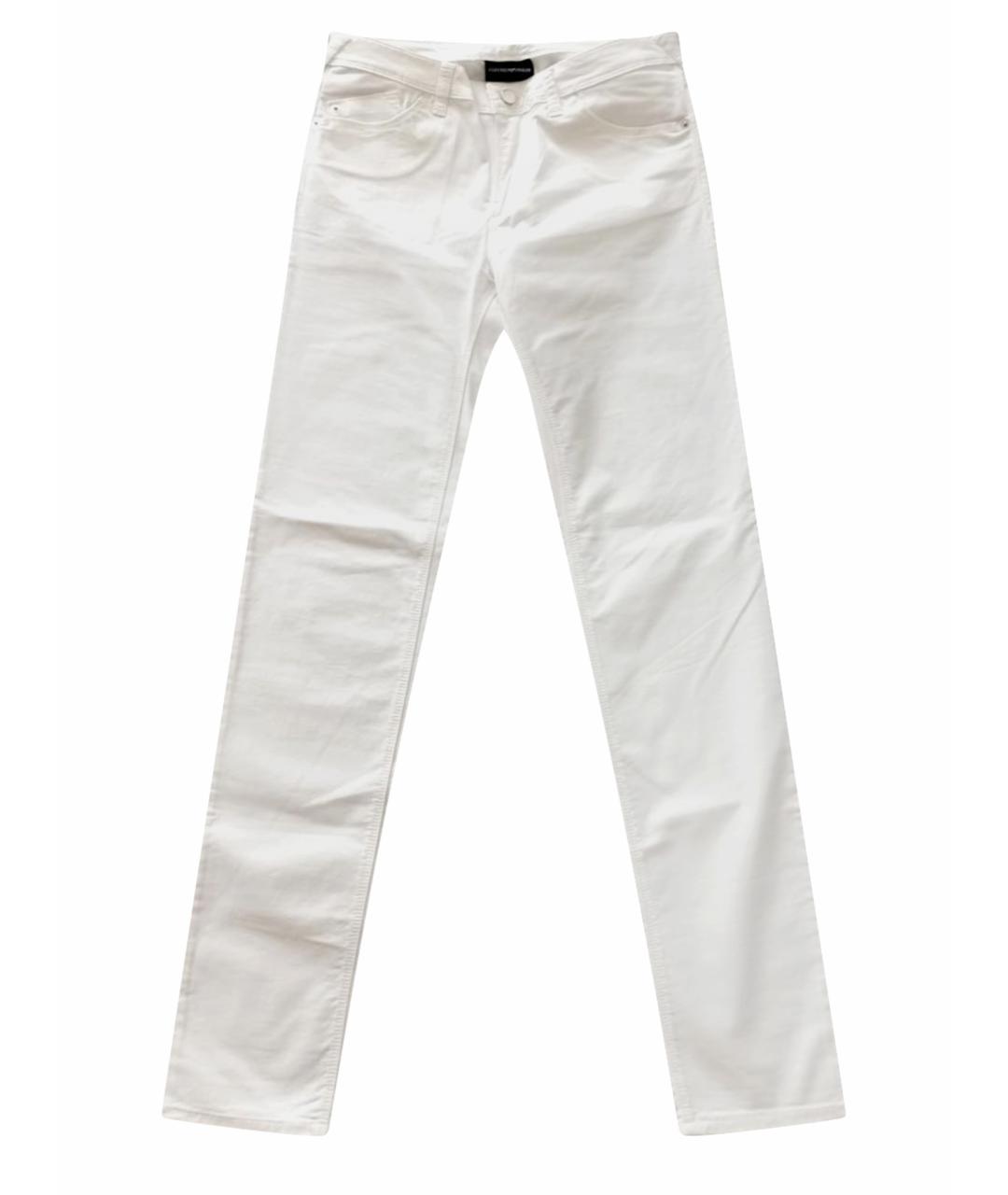 EMPORIO ARMANI Белые хлопковые джинсы слим, фото 1