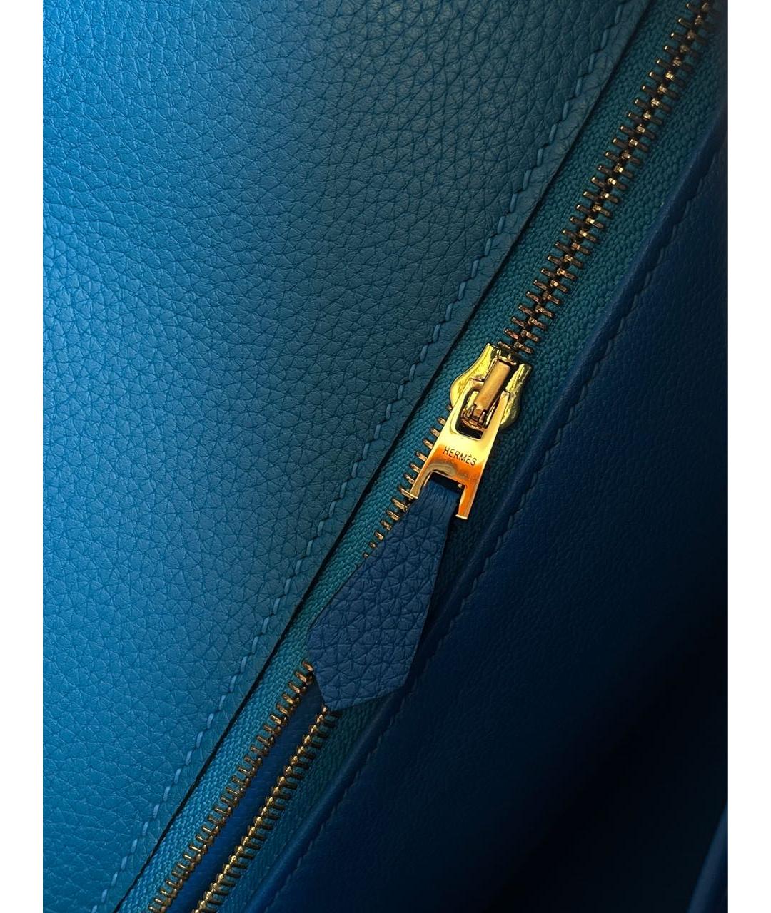 HERMES PRE-OWNED Синяя кожаная сумка с короткими ручками, фото 8