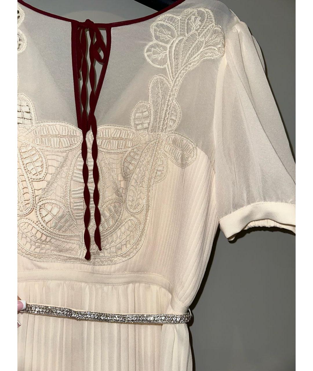 SELF-PORTRAIT Белое полиэстеровое повседневное платье, фото 4