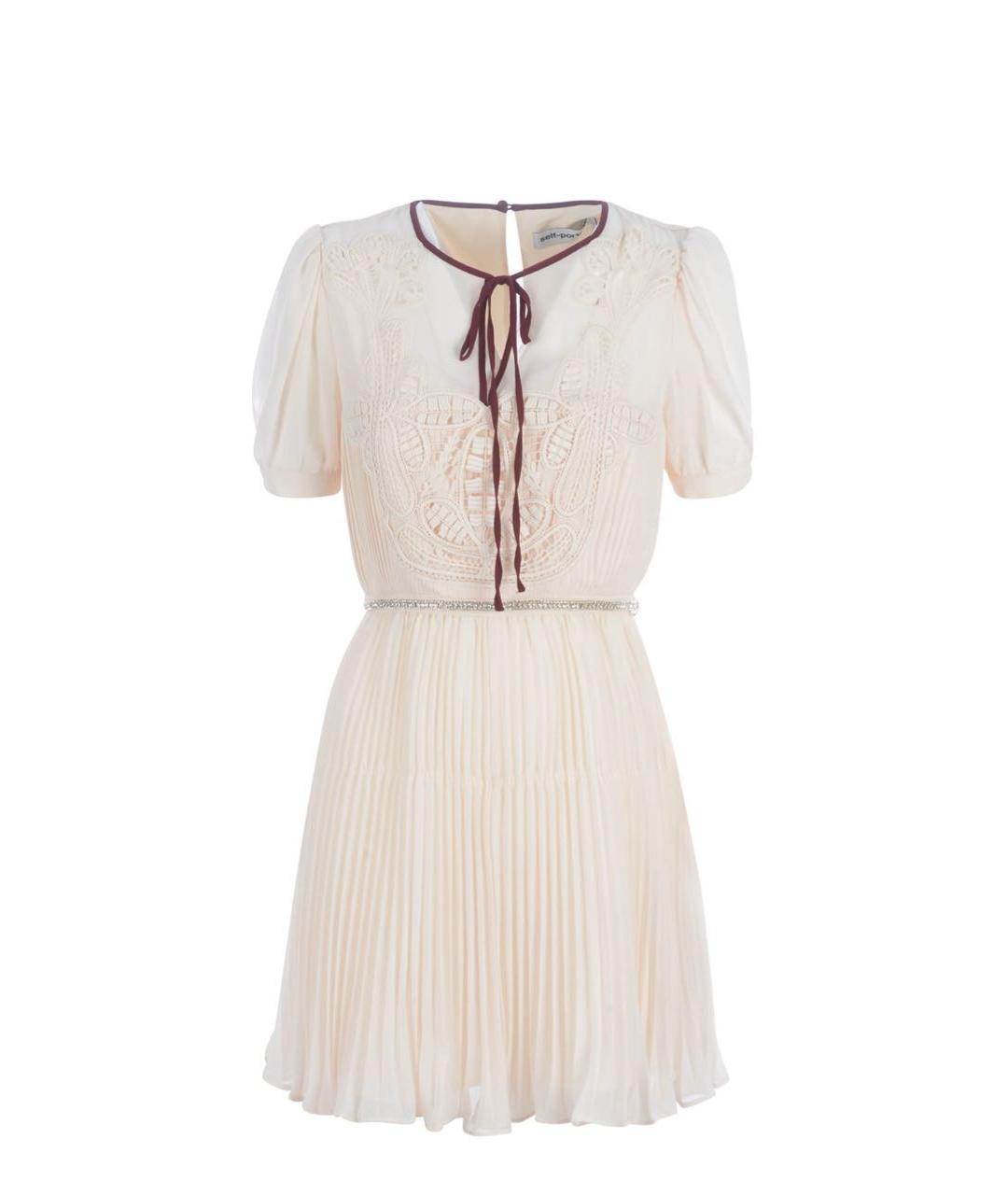 SELF-PORTRAIT Белое полиэстеровое повседневное платье, фото 1