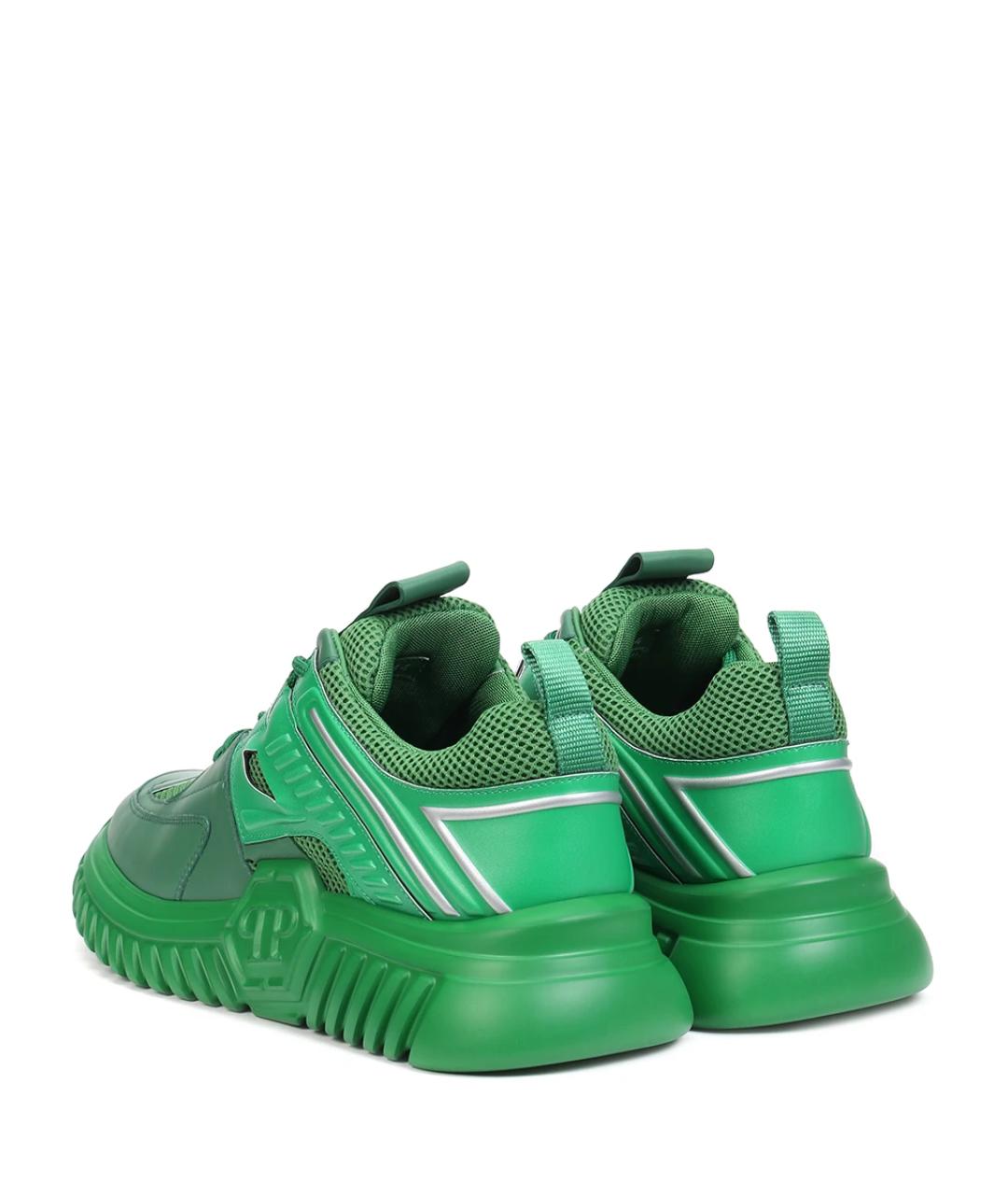 PHILIPP PLEIN Зеленые низкие кроссовки / кеды, фото 4