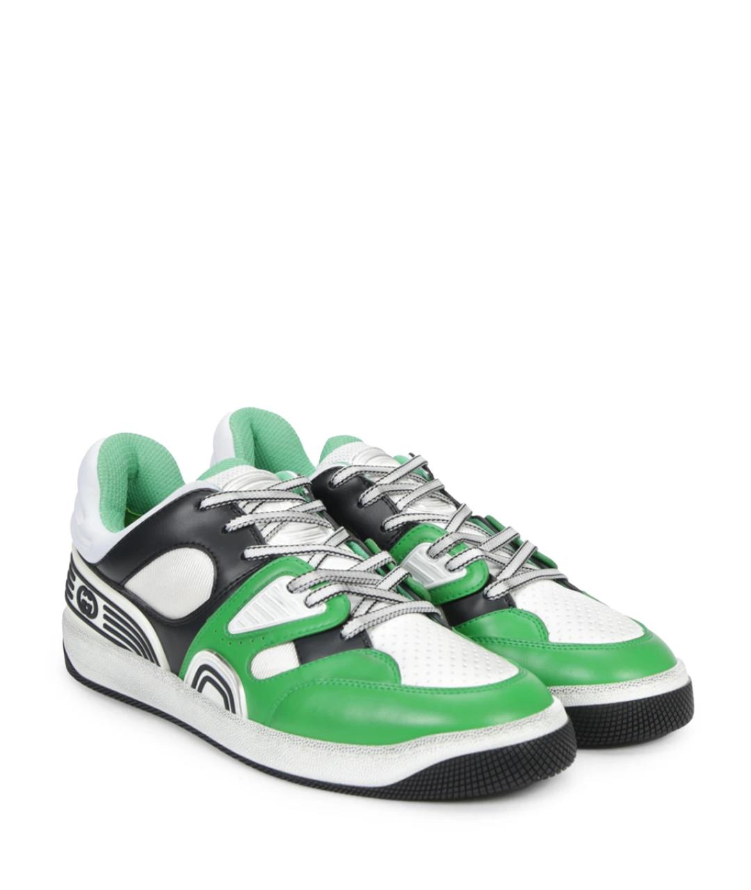 GUCCI Зеленые низкие кроссовки / кеды, фото 2