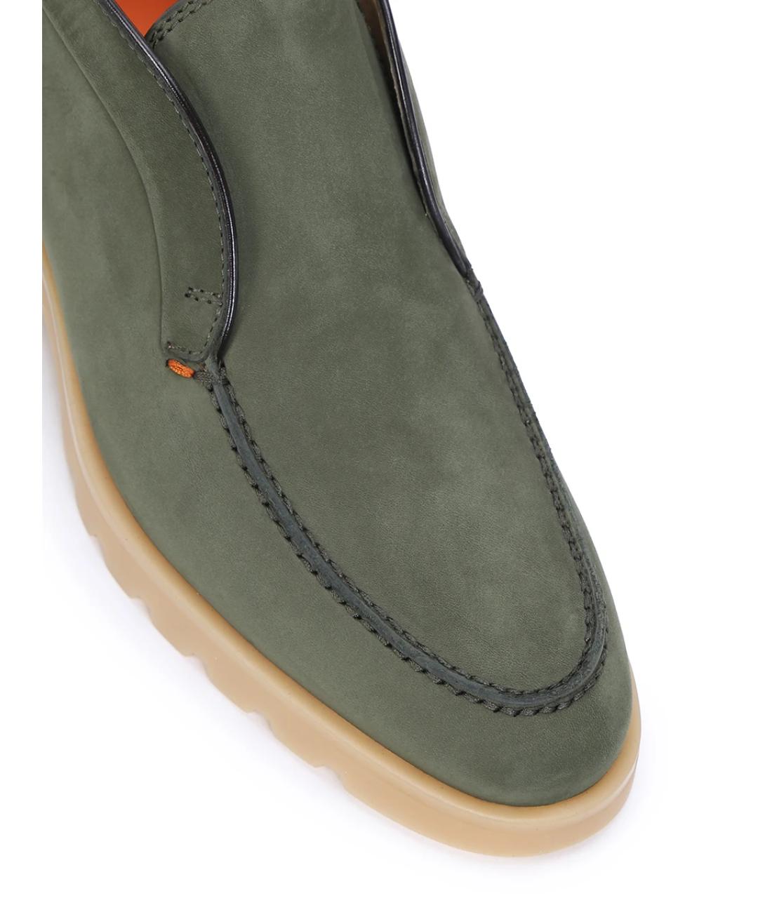 SANTONI Зеленые низкие ботинки, фото 5