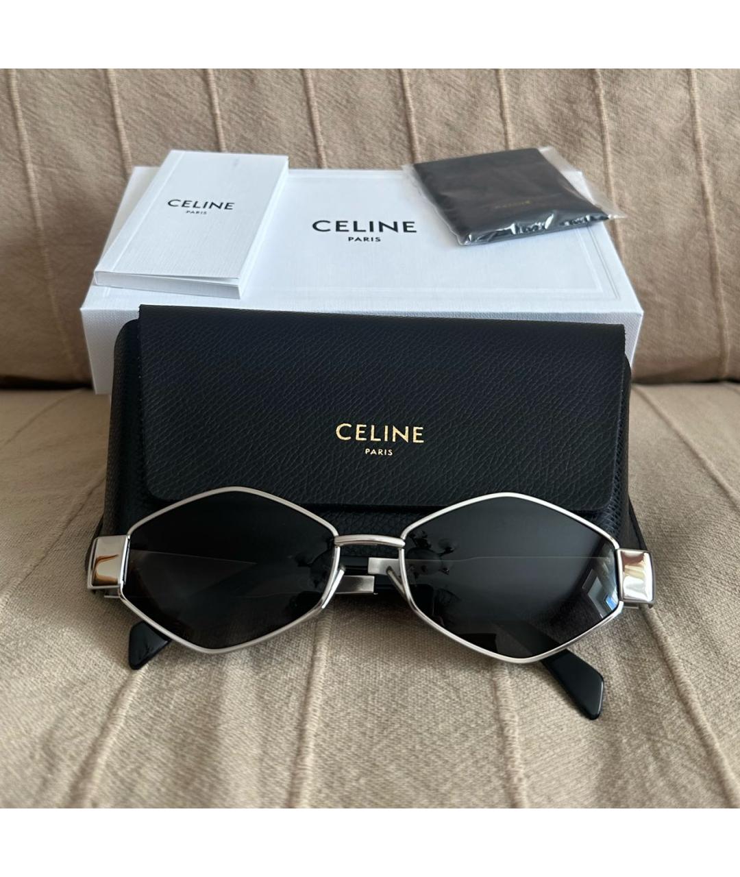 CELINE PRE-OWNED Серебряные металлические солнцезащитные очки, фото 6