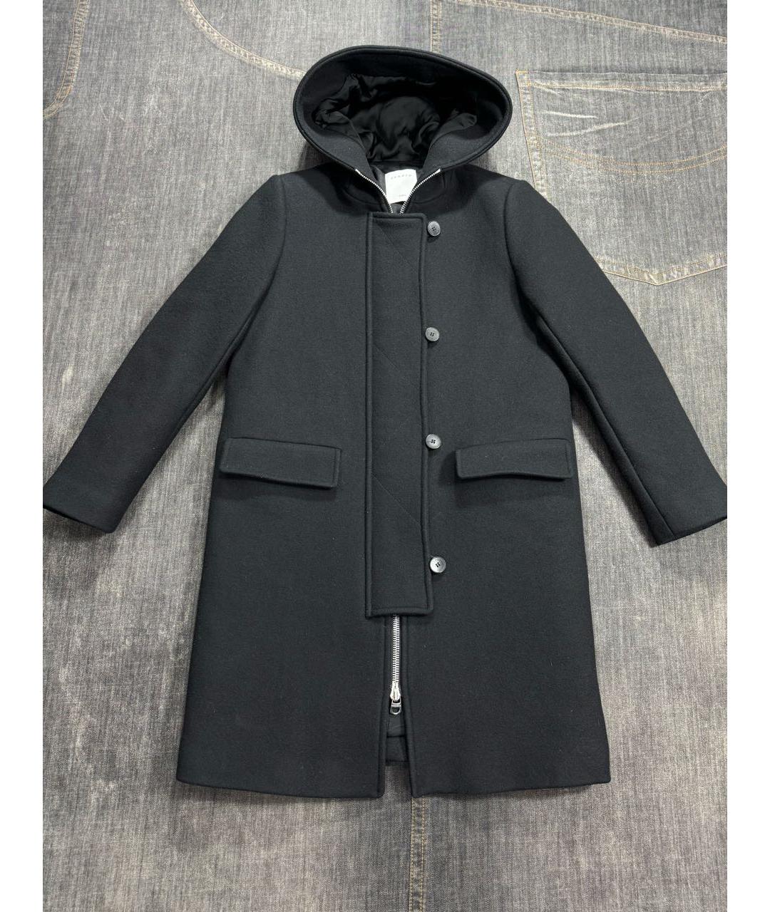 SANDRO Черное пальто, фото 2