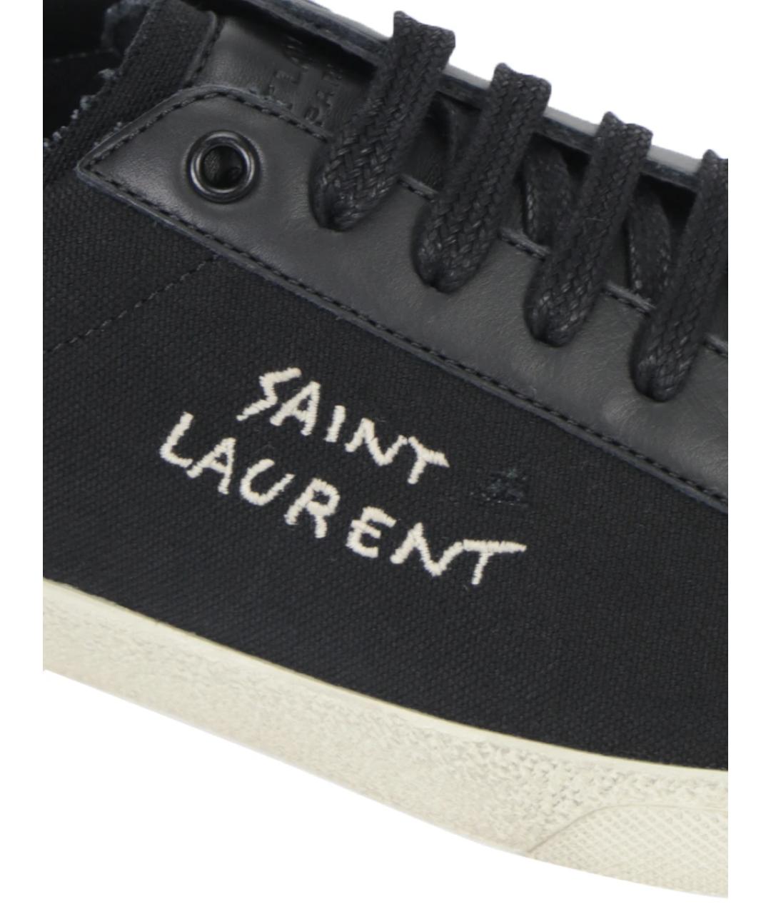 SAINT LAURENT Черные низкие кроссовки / кеды, фото 5