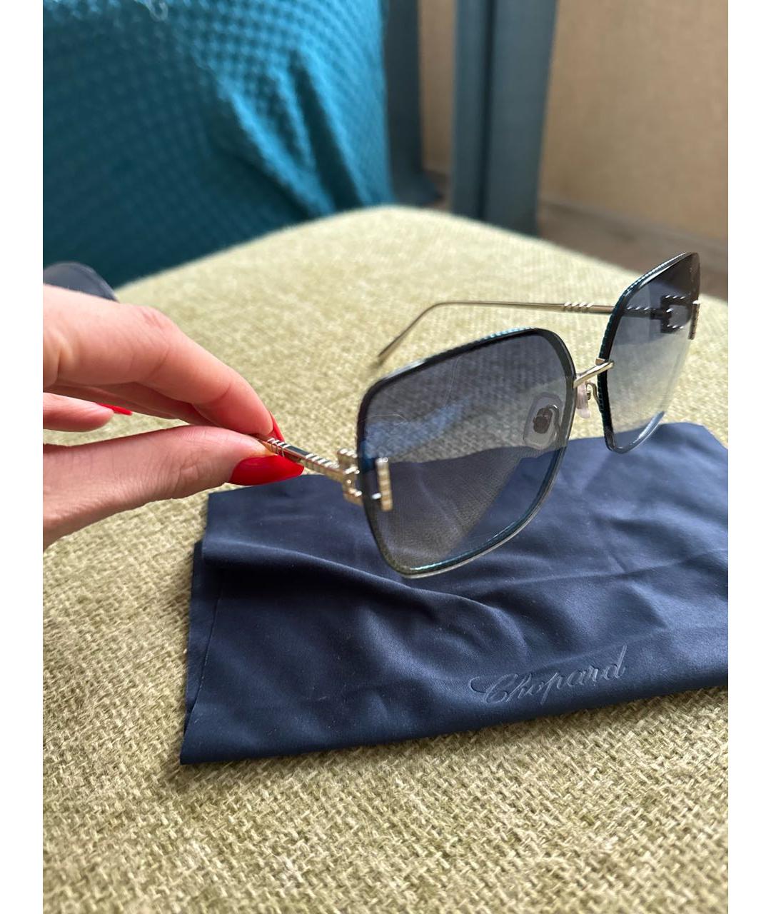 CHOPARD Темно-синие пластиковые солнцезащитные очки, фото 3