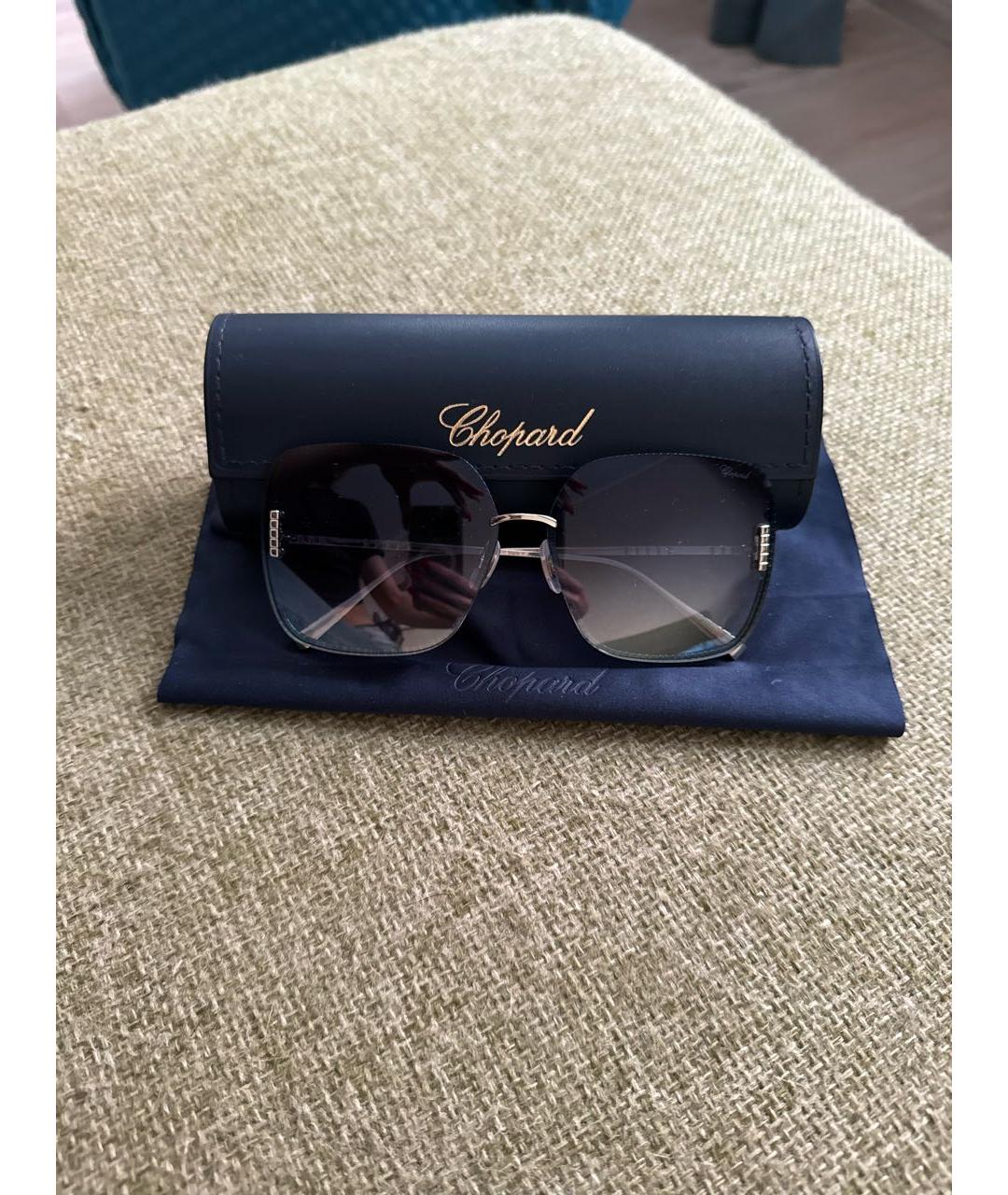 CHOPARD Темно-синие пластиковые солнцезащитные очки, фото 5