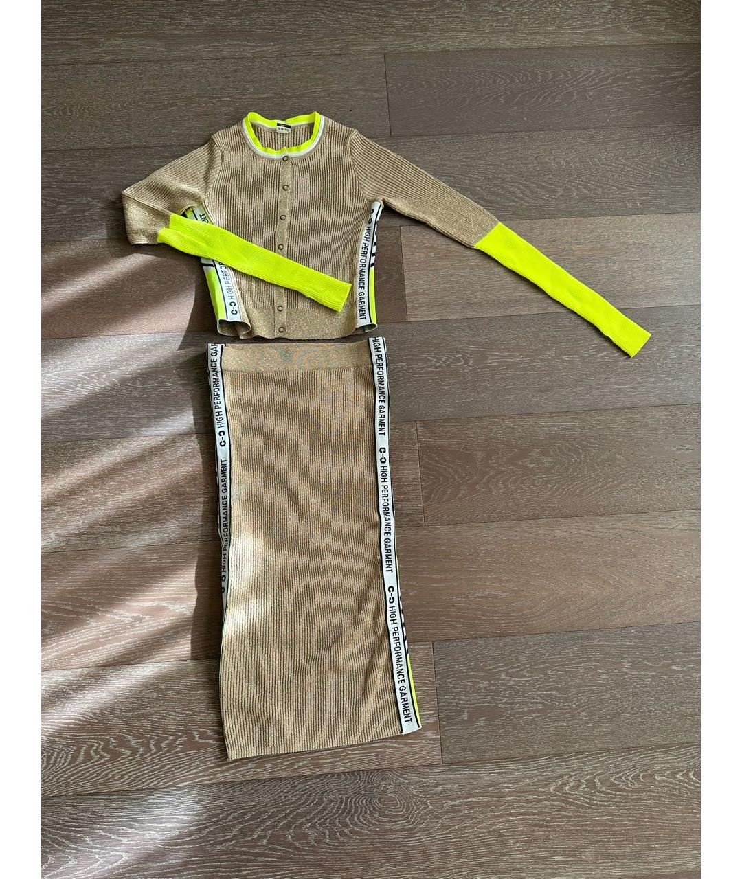 PINKO Золотой вискозный костюм с юбками, фото 4