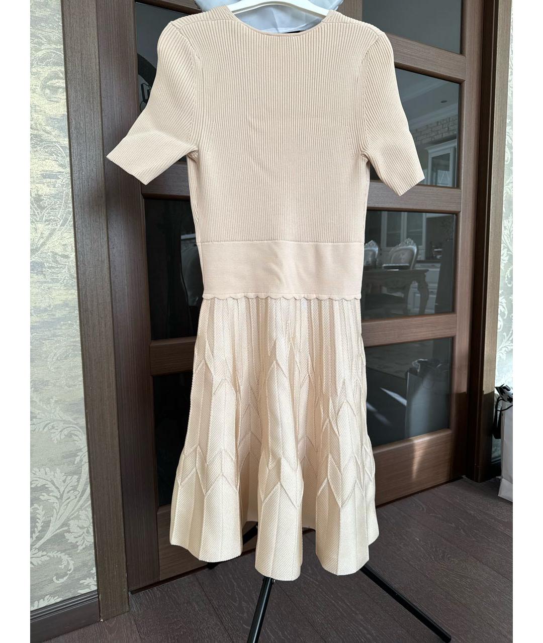 SANDRO Бежевое полиамидовое повседневное платье, фото 3