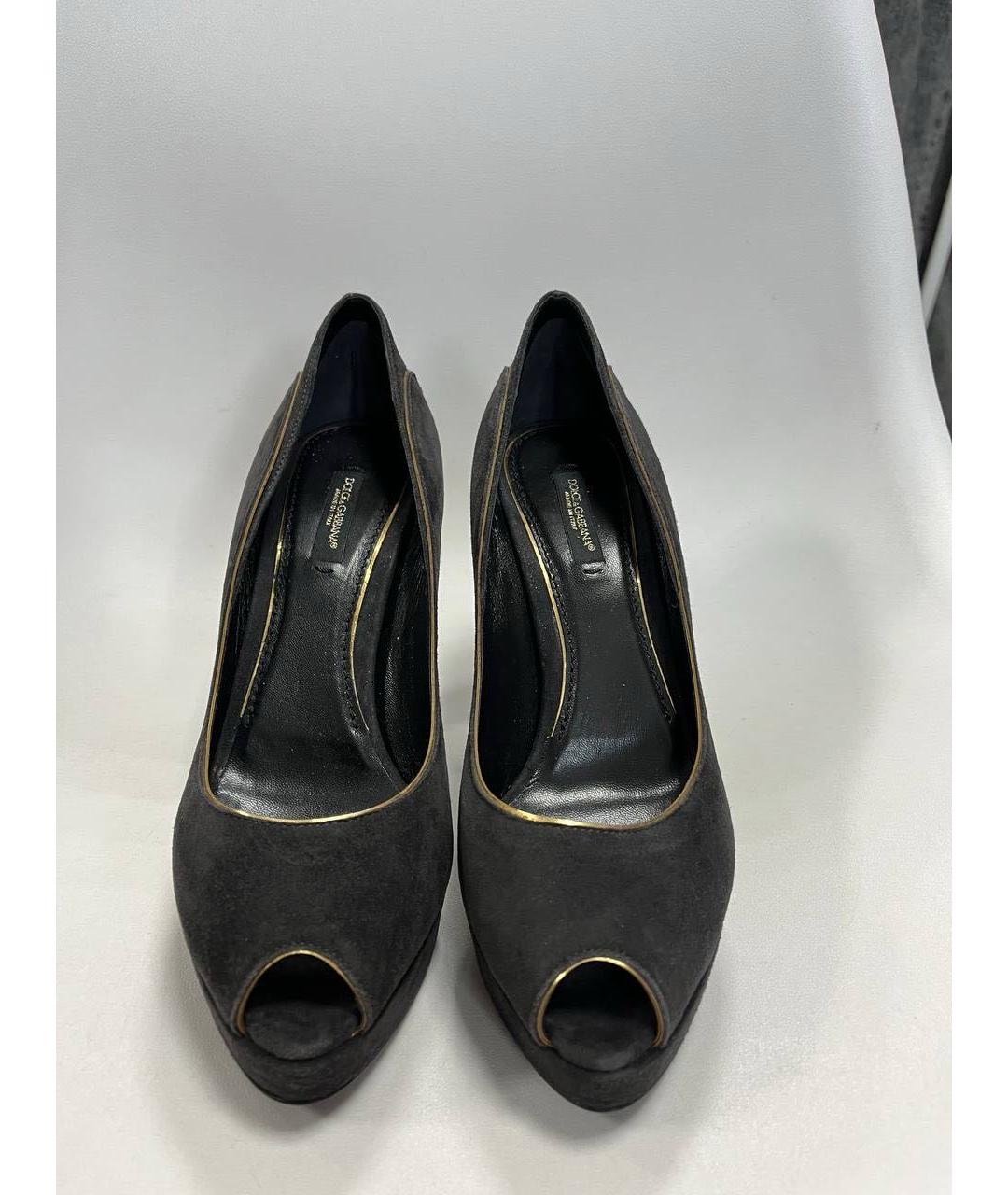 DOLCE&GABBANA Черные замшевые туфли, фото 4