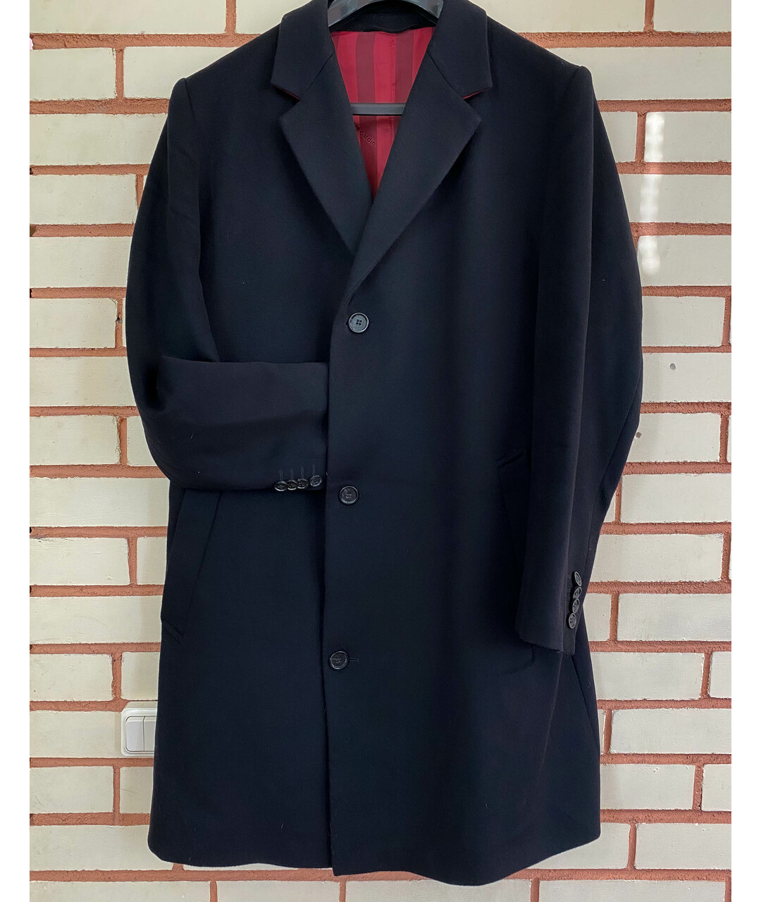 PIERRE CARDIN Черное шерстяное пальто, фото 6